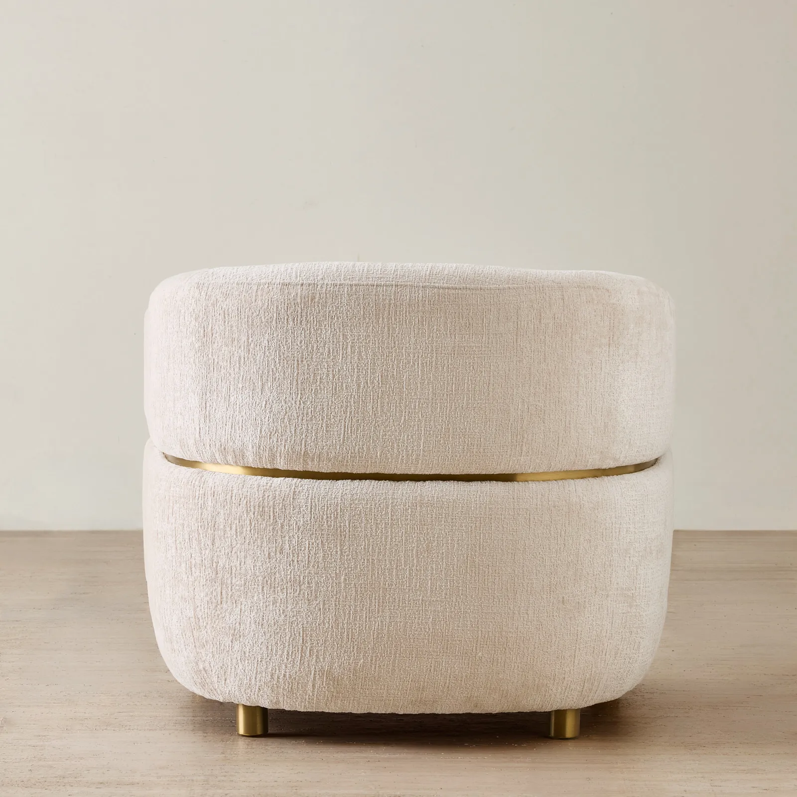Malta II Powder White Chenille Fabric Occasional Chair