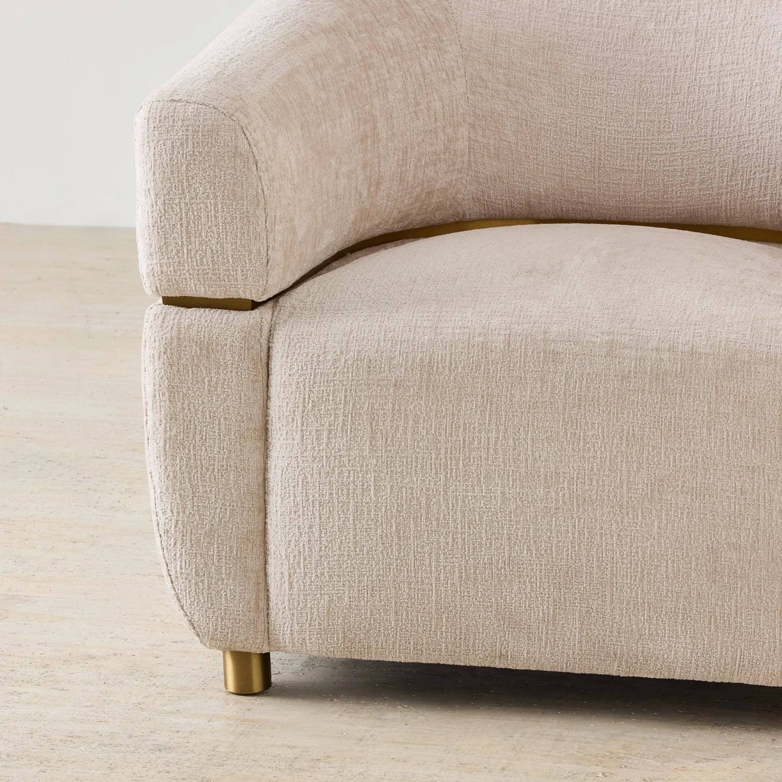 Malta II Powder White Chenille Fabric Occasional Chair