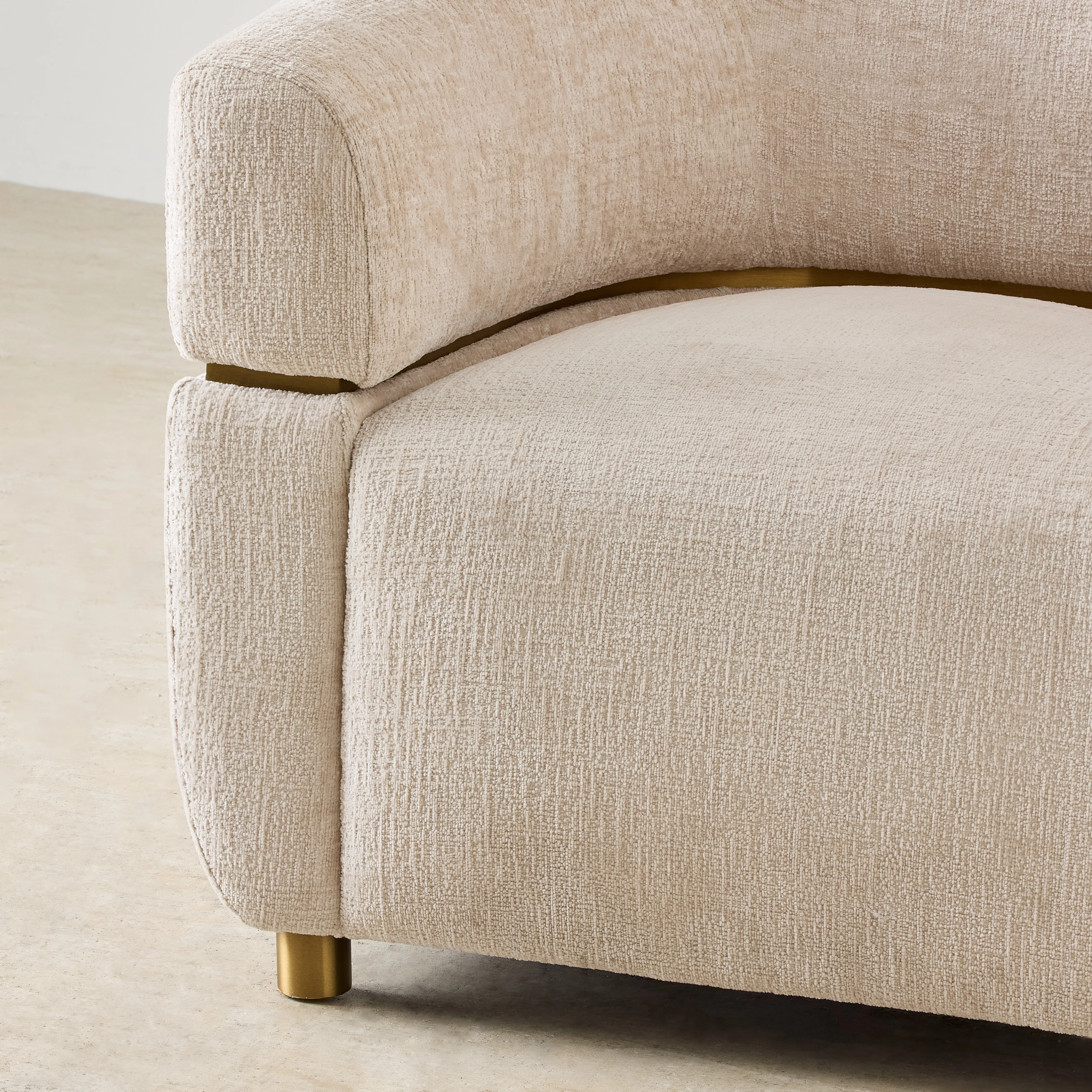 Malta II Powder White Chenille Fabric Occasional Chair | Koala Living