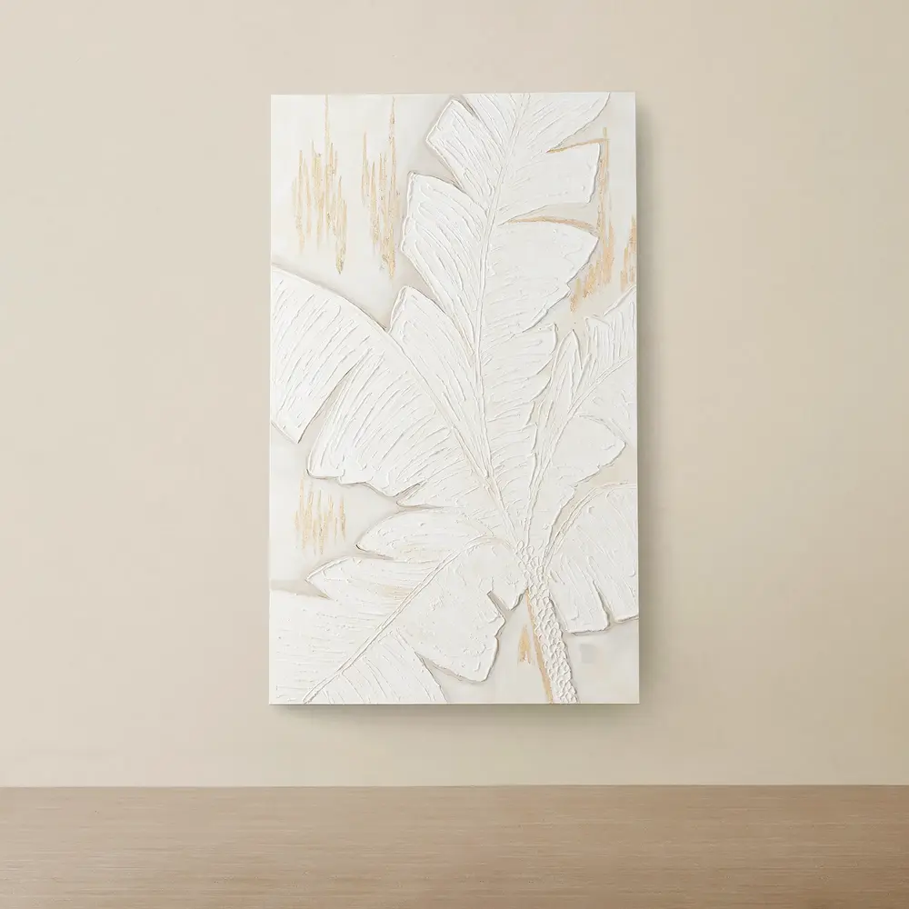 White Banana Leaves Painting