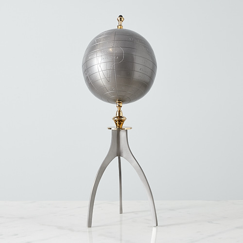 Gaia Grey Metal Globe With 3-Leg Stand