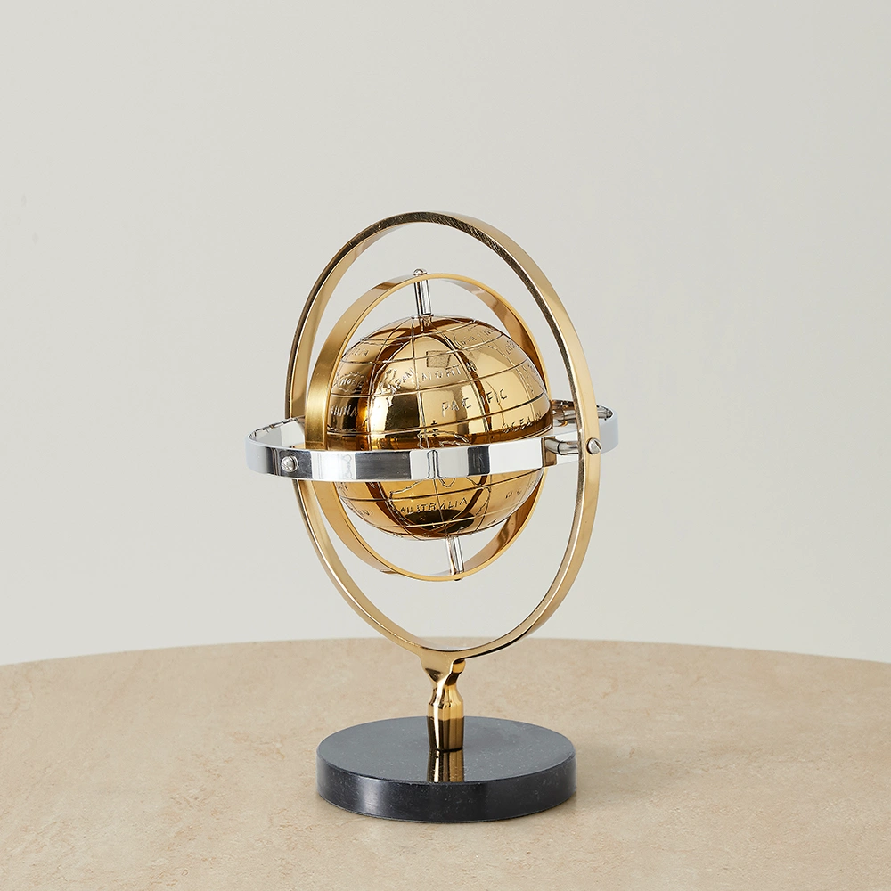 Armillary Sphere Champagne Gold Metal Decorative