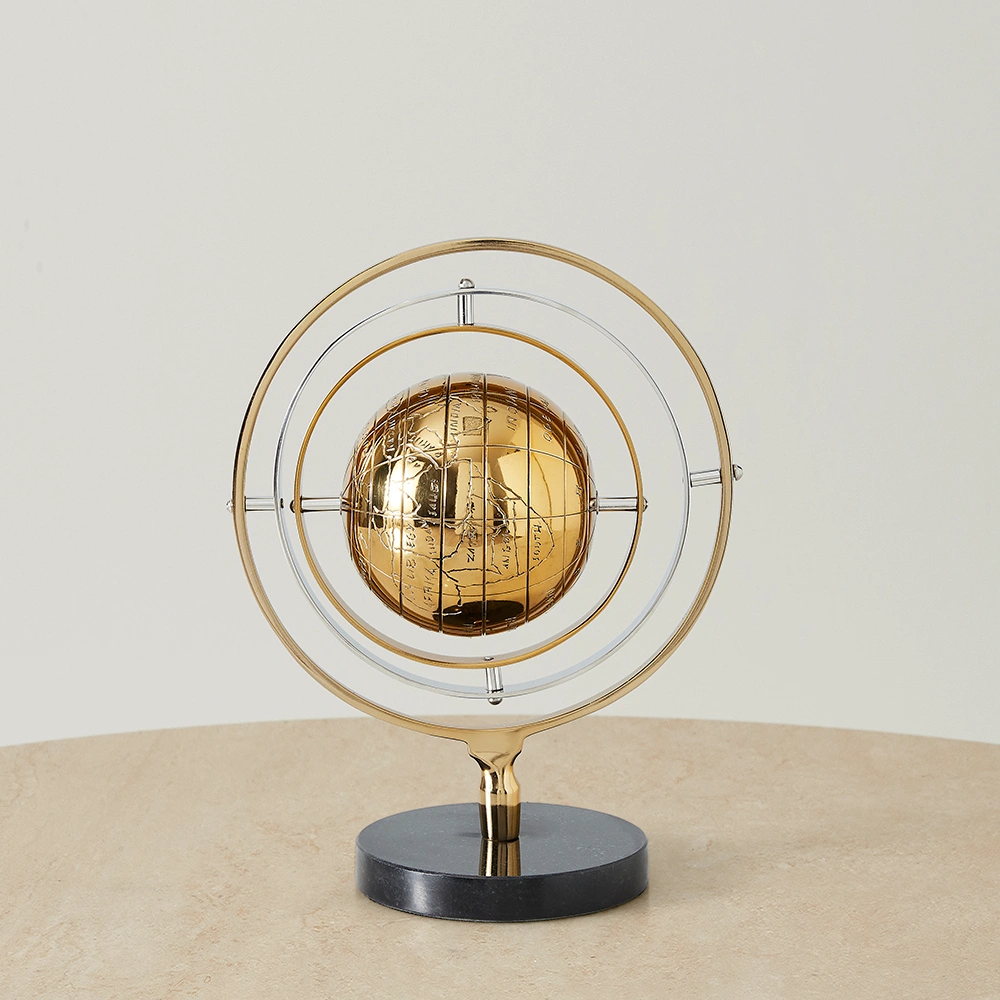 Armillary Sphere Champagne Gold Metal Decorative