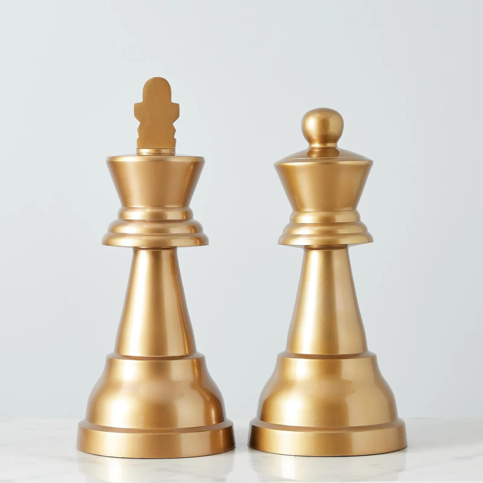 King Chess Piece Brass Colour Metal Decorative