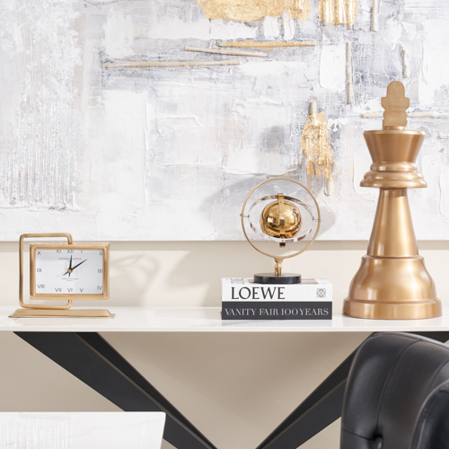 King Chess Piece Brass Colour Metal Decorative