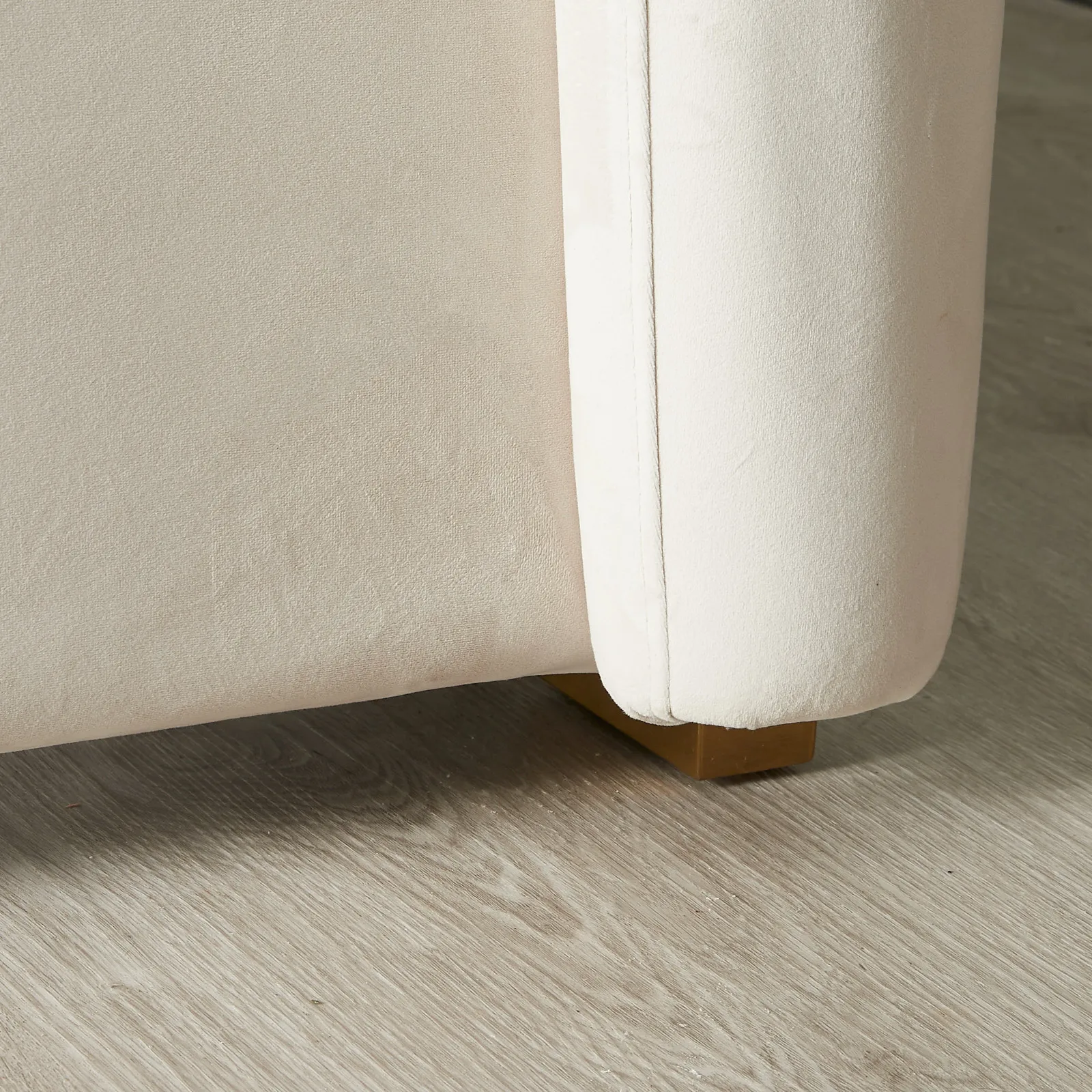 Madrid Cream Velvet Queen Bed