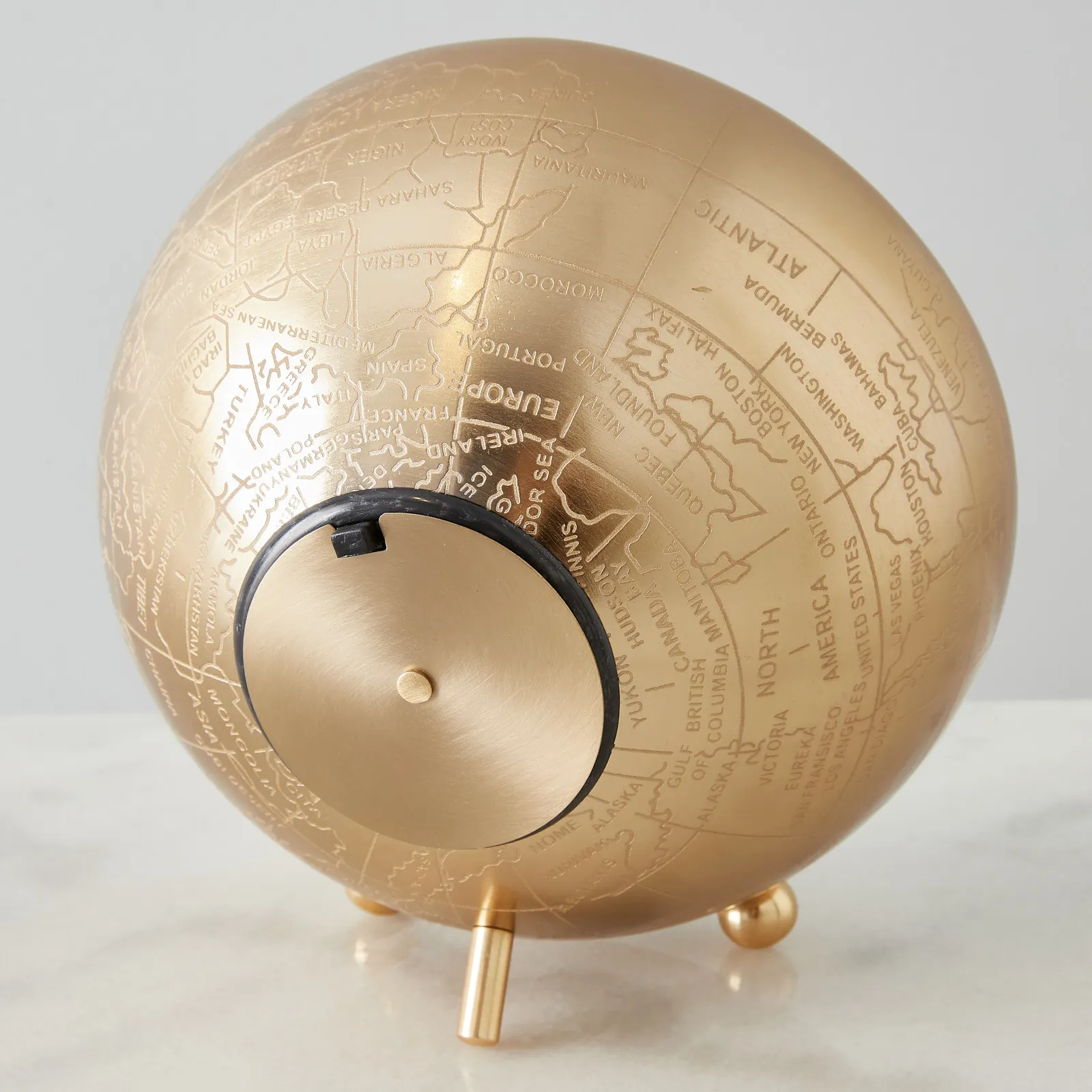 Miriam Matte Antique Brass Croc Pattern Table Clock