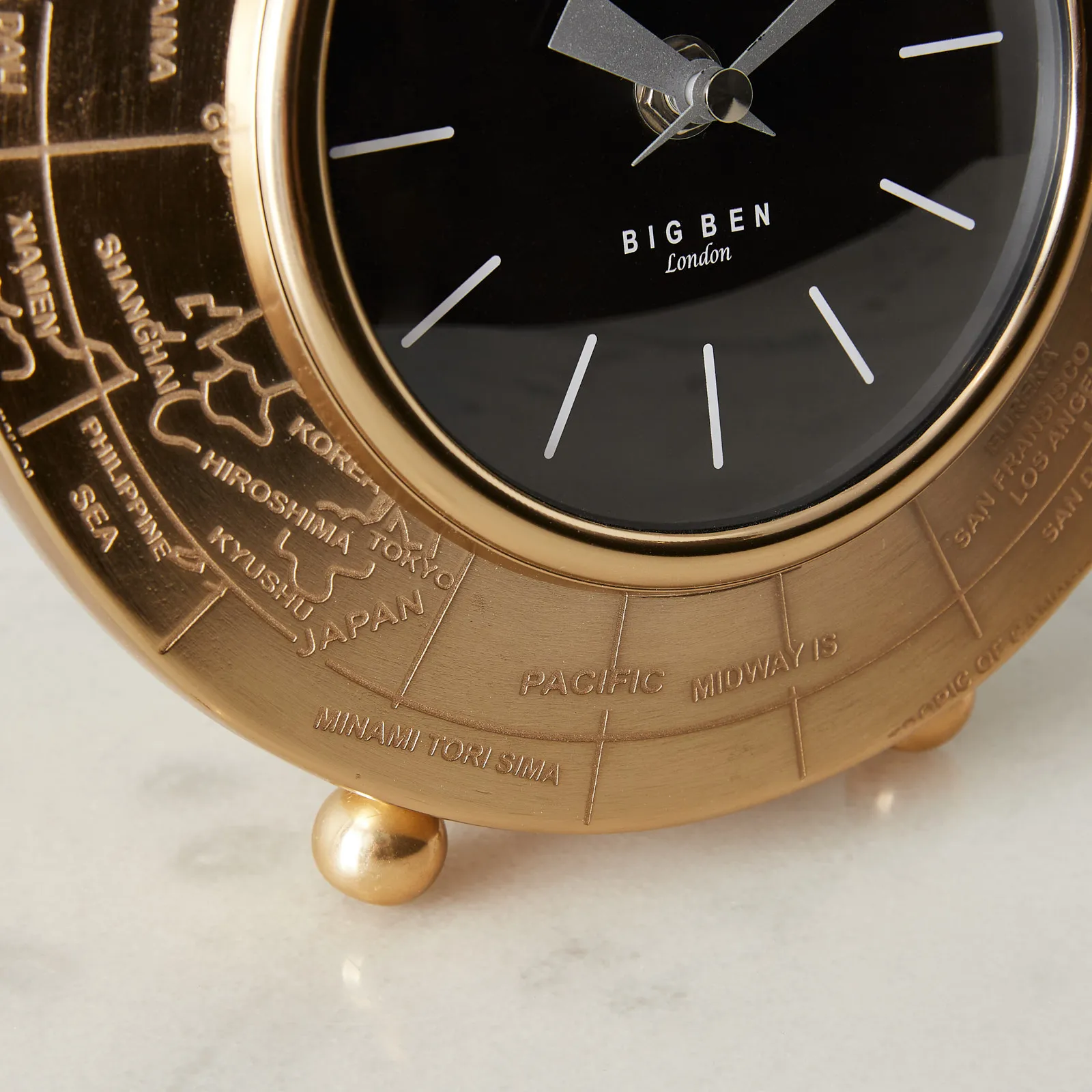 Miriam Matte Antique Brass Croc Pattern Table Clock