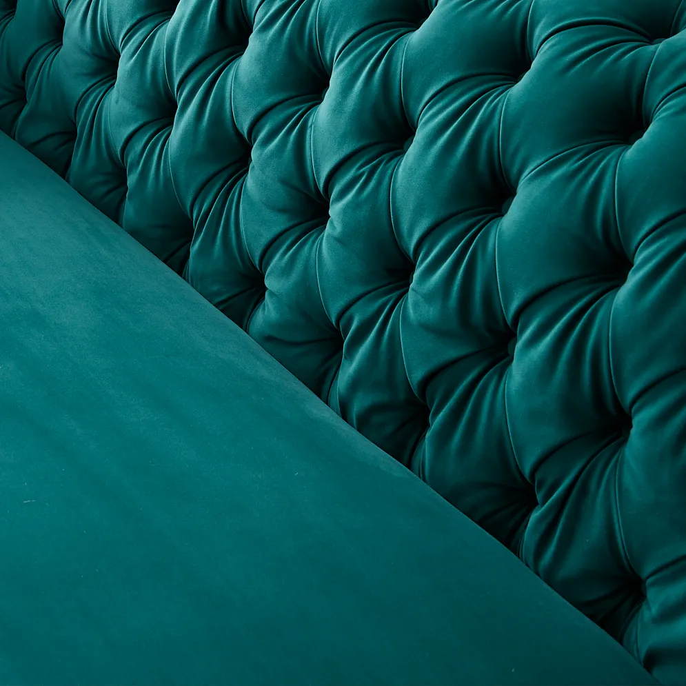 Kelly Emerald Velvet 2Seater Sofa Gold Legs