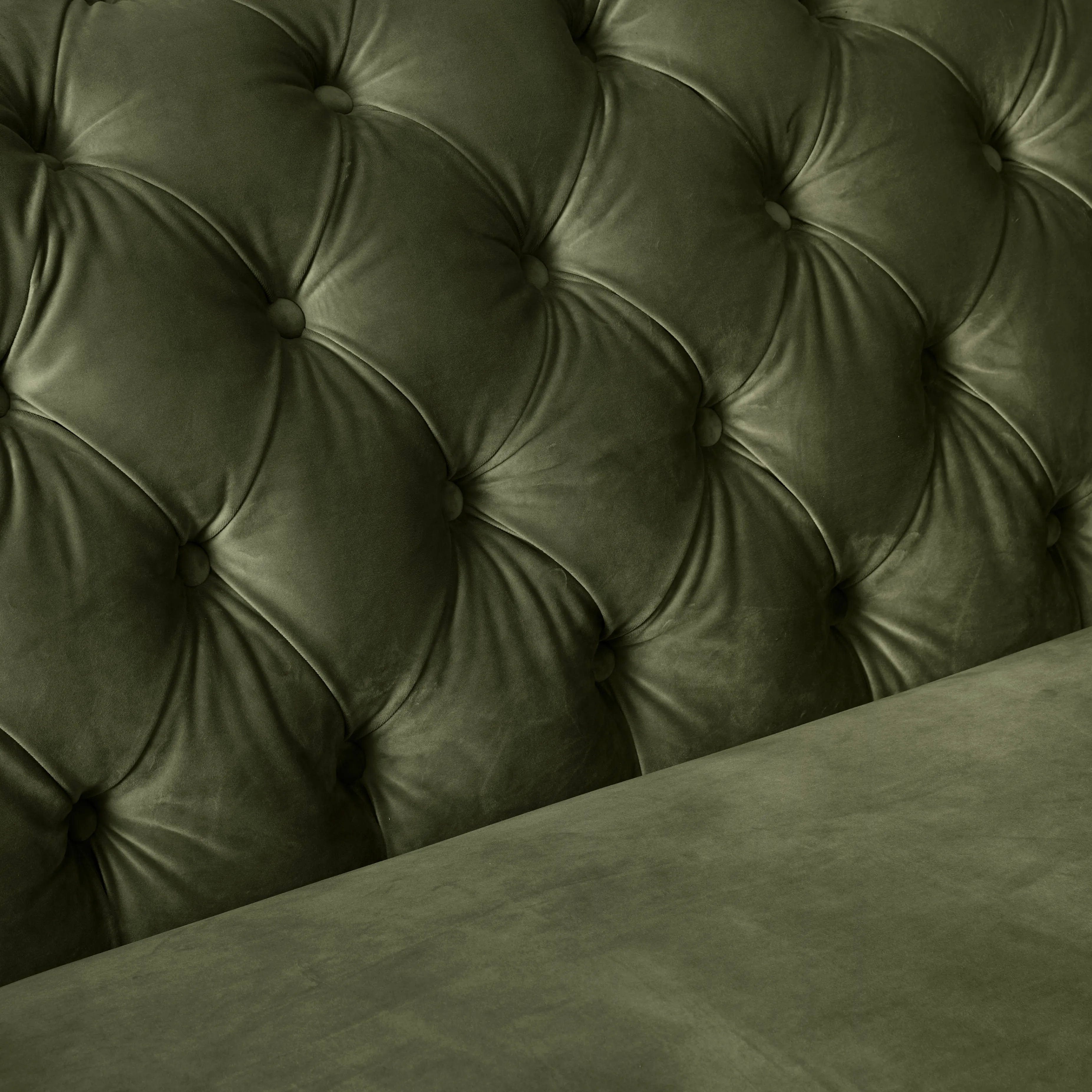 Kelly Olive Green Velvet 2Seater Sofa Gold Legs