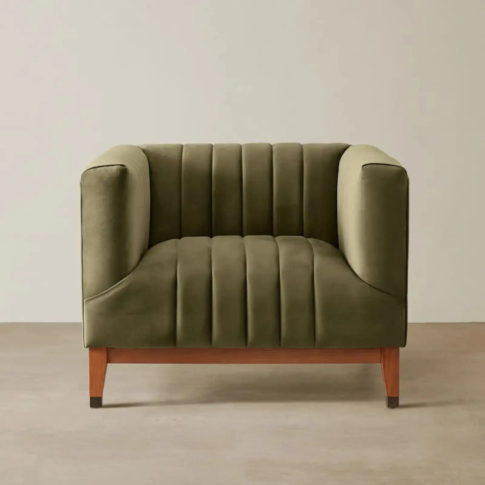 Astoria III Olive Green Velvet Occasional Chair