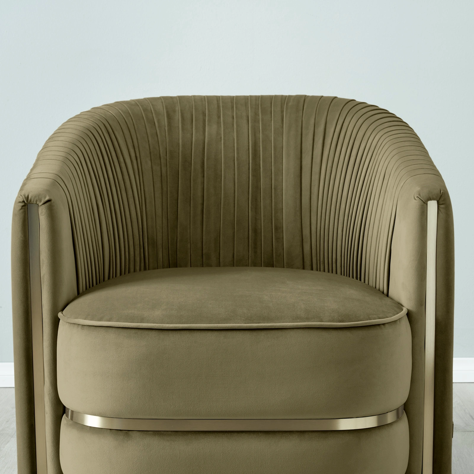 Crown Olive Green Velvet Occasional Chair