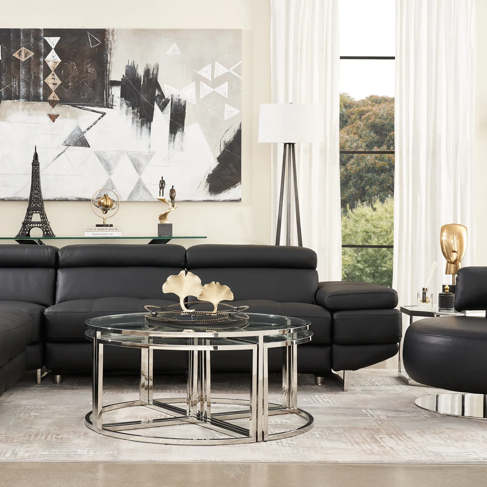 Alessia Black Leather Dual Electric Recliner Lounge - Right