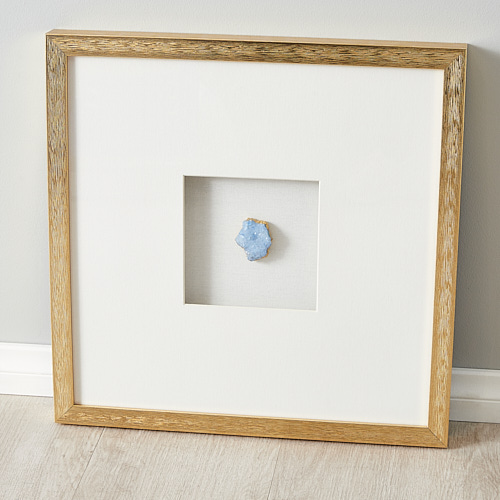 Stone Blue Crystal Shadow Box With Gold Frame