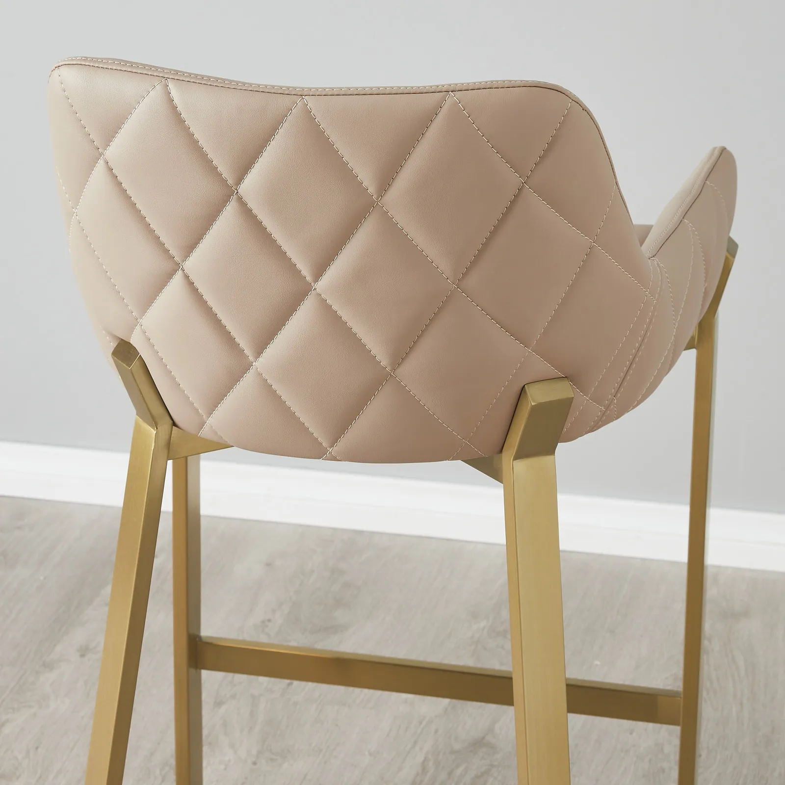 Aurum - Vegan Leather Upholstered Counter Stool With Gray Base