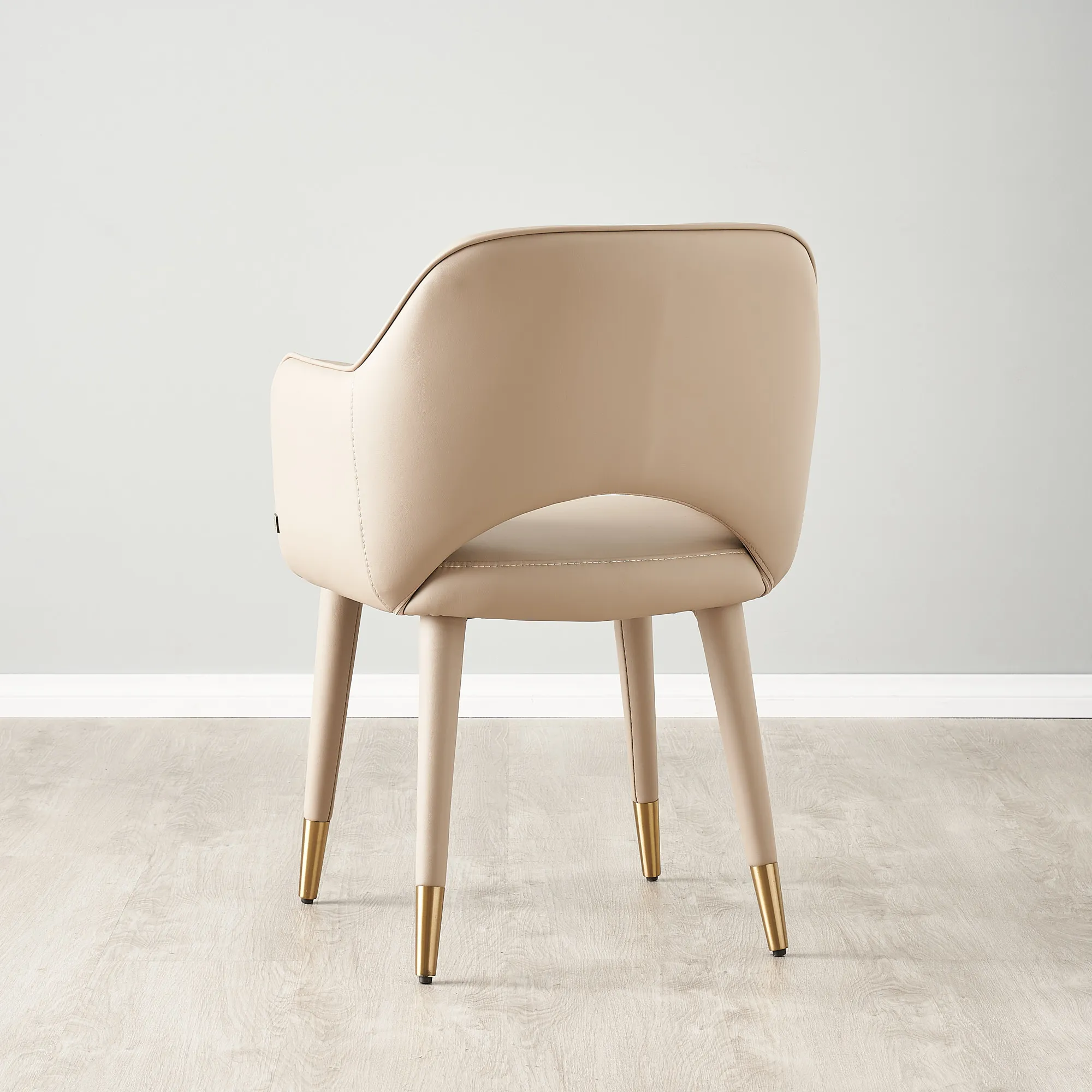 Adrianna Sand Beige Vegan Leather Dining Chair