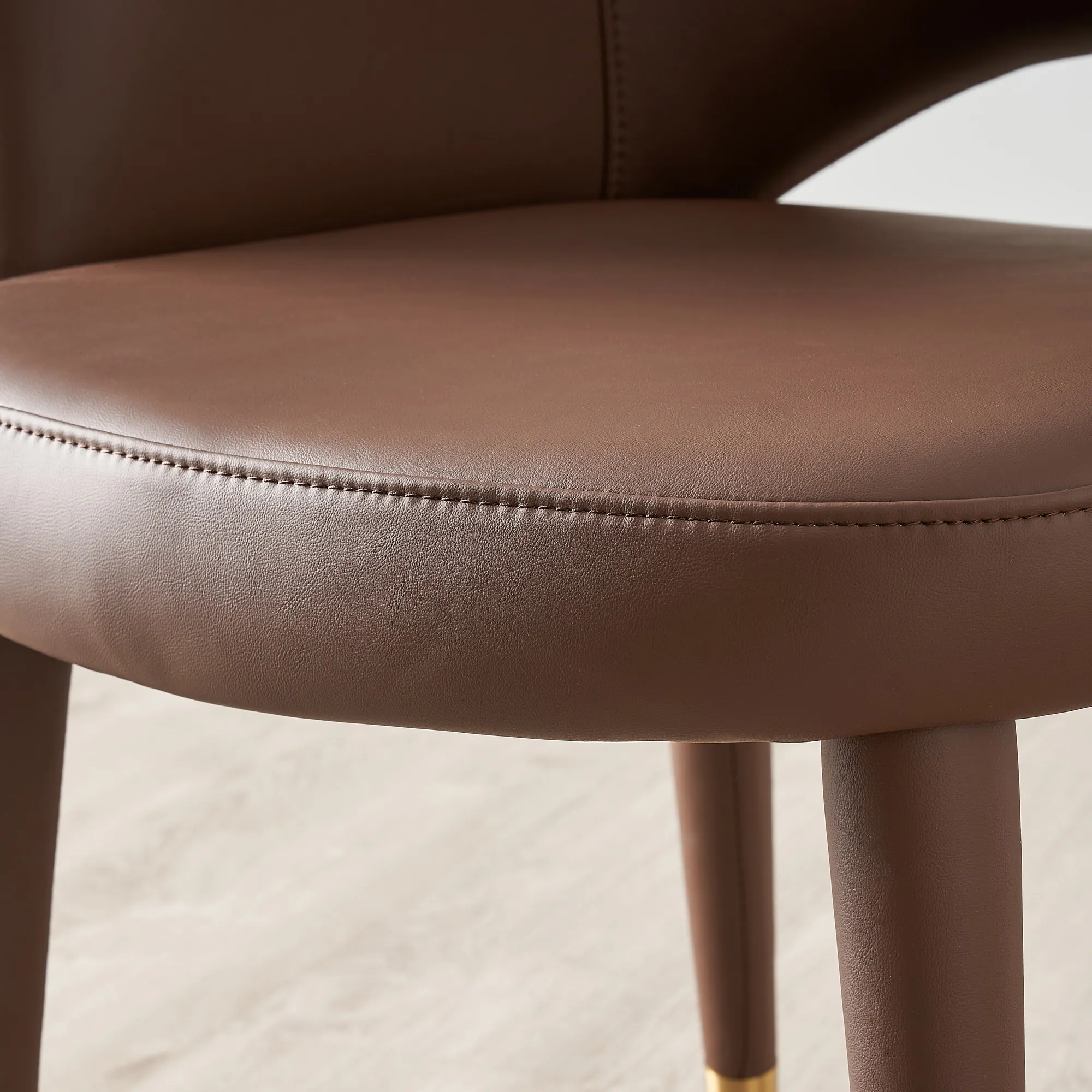 Adrianna Tuscan Brown Vegan Leather Dining Chair