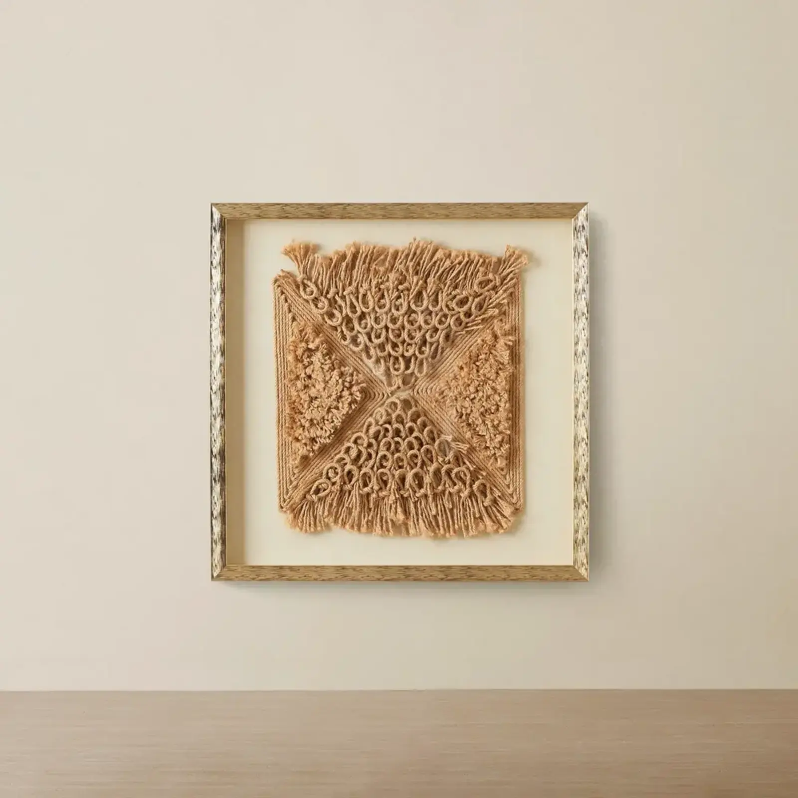 Insurgent Hemp Rope Shadow Box with Golden Frame