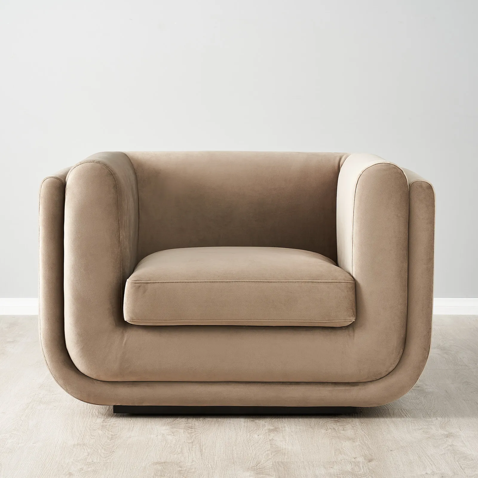 Clementine Beige Velvet Occasional Chair