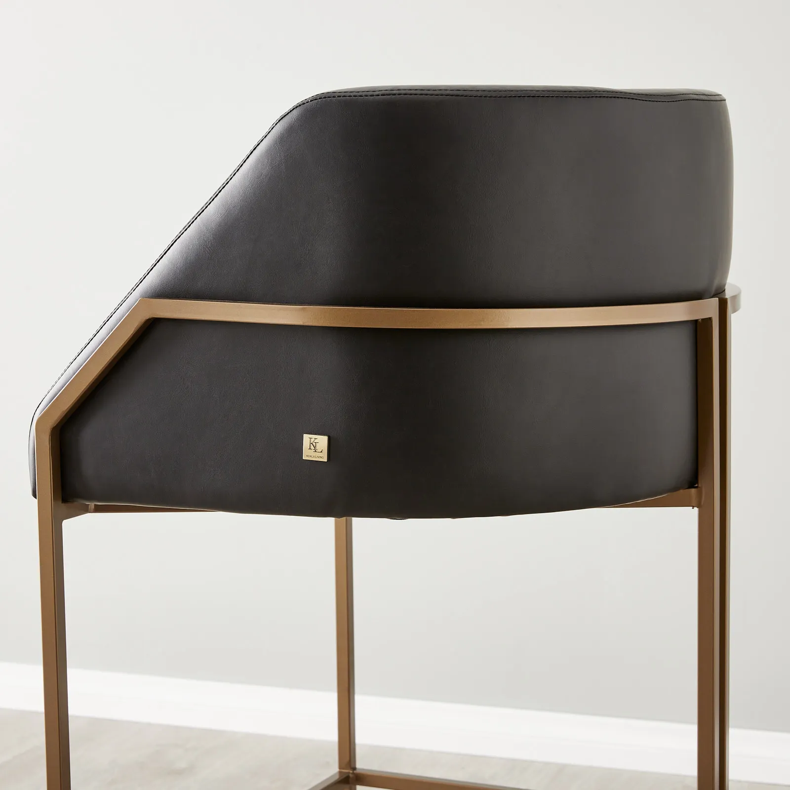 Laura Black Vegan Leather 67cm Counter Stool | Koala Living