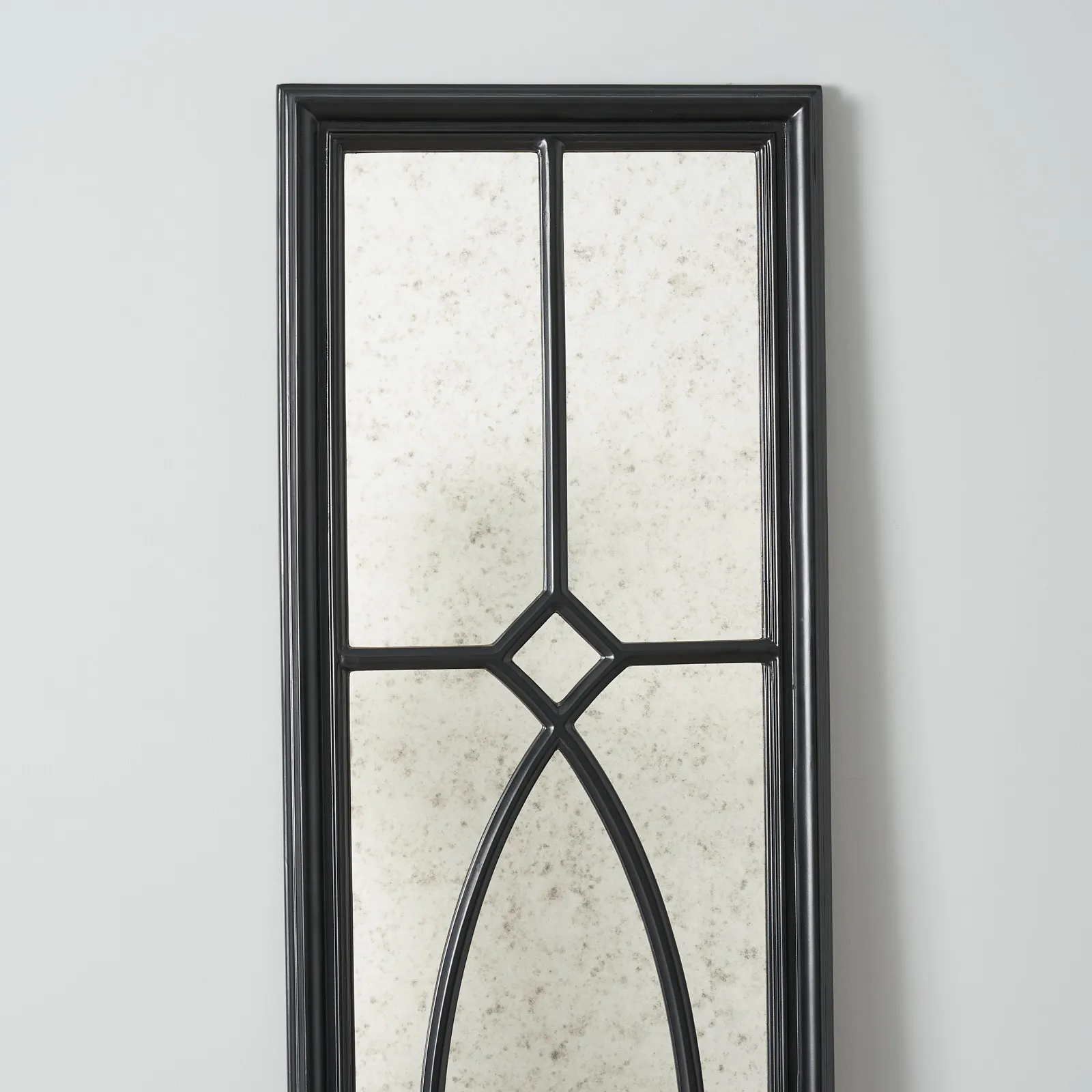 Black Mirror with Rectangular Sleek Wood Trim main image 0