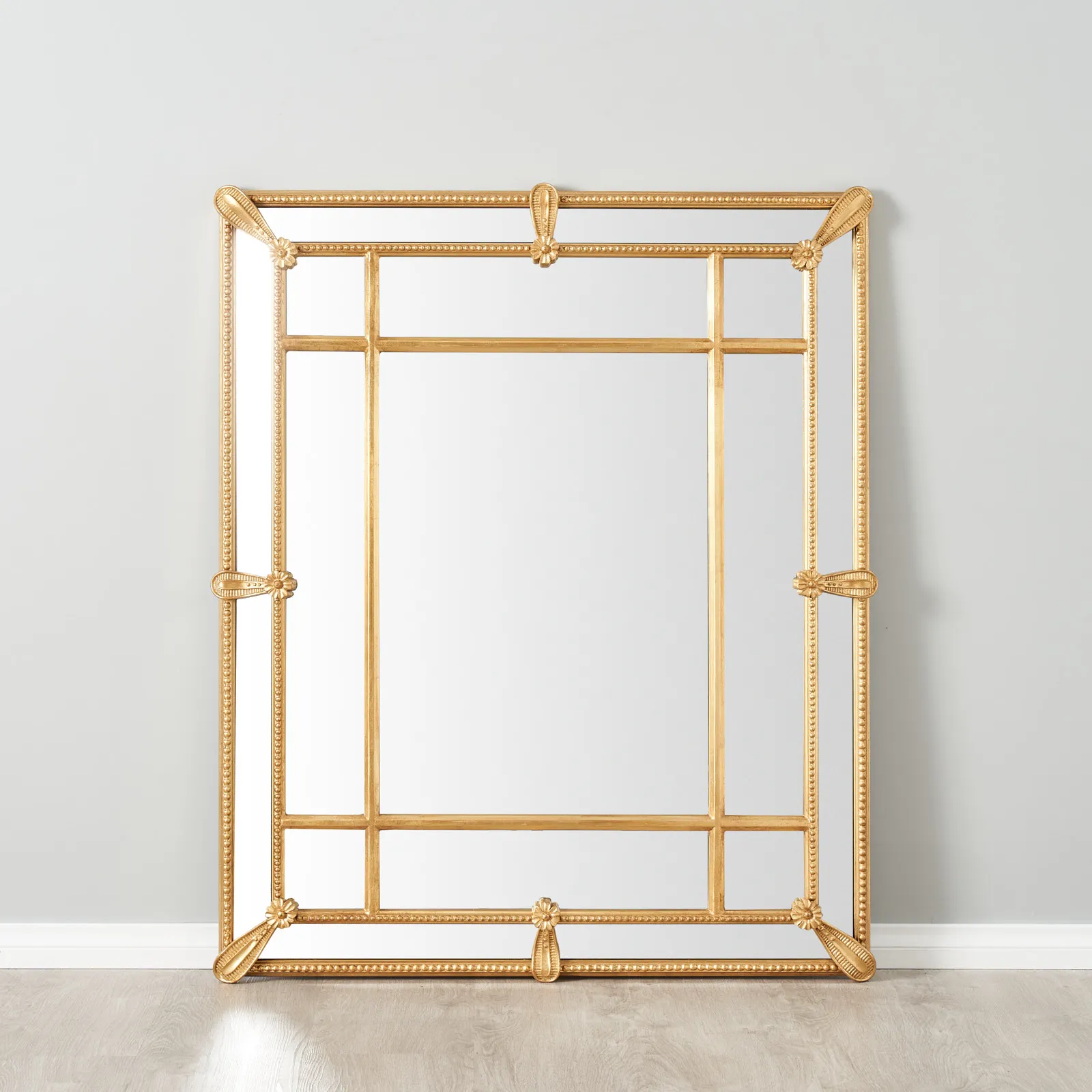 Von Antique Gold Rectangle Wooden Mirror 120x100cm | Koala Living