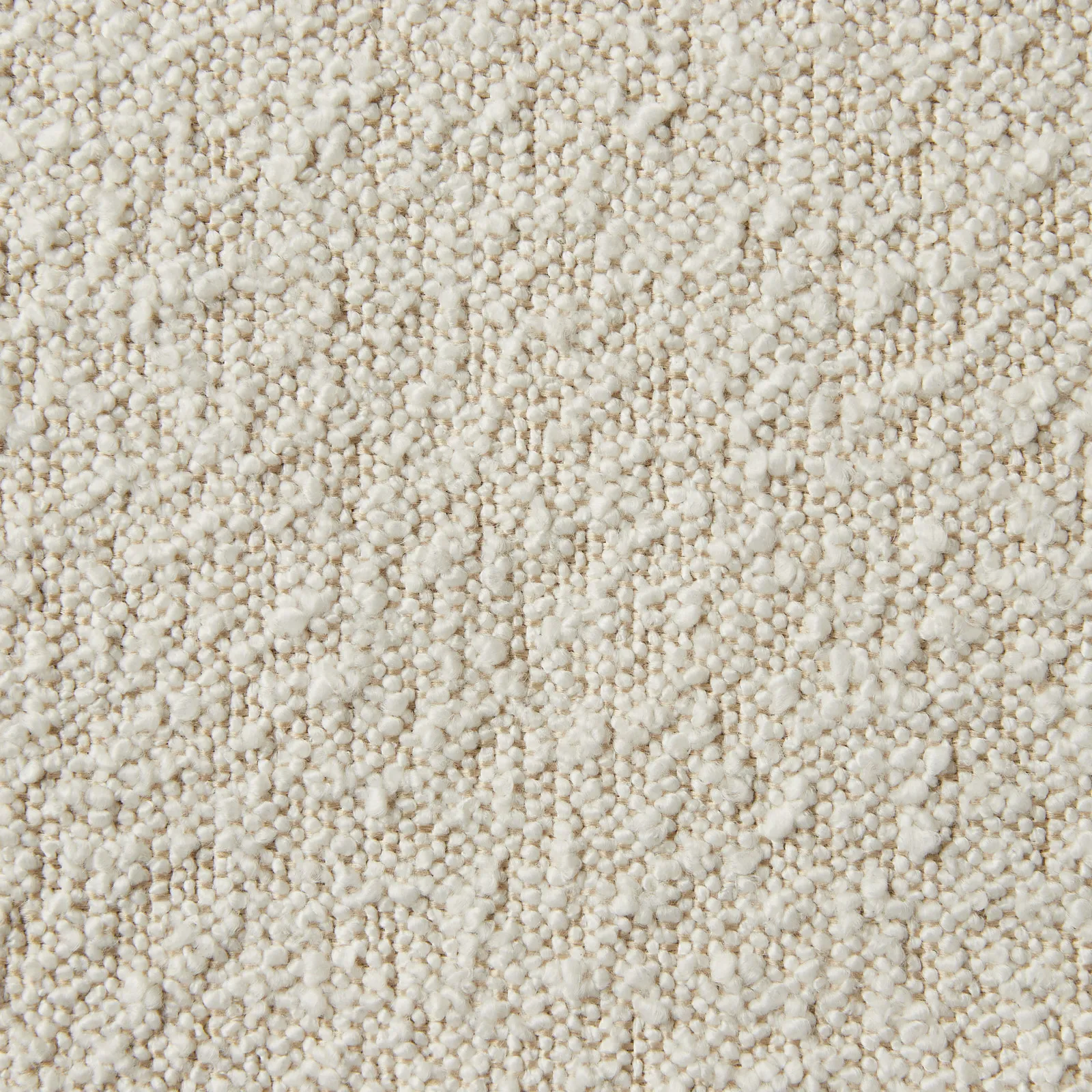 Elle Cream Boucle Ottoman - Brushed Gold Stainless Steel Legs
