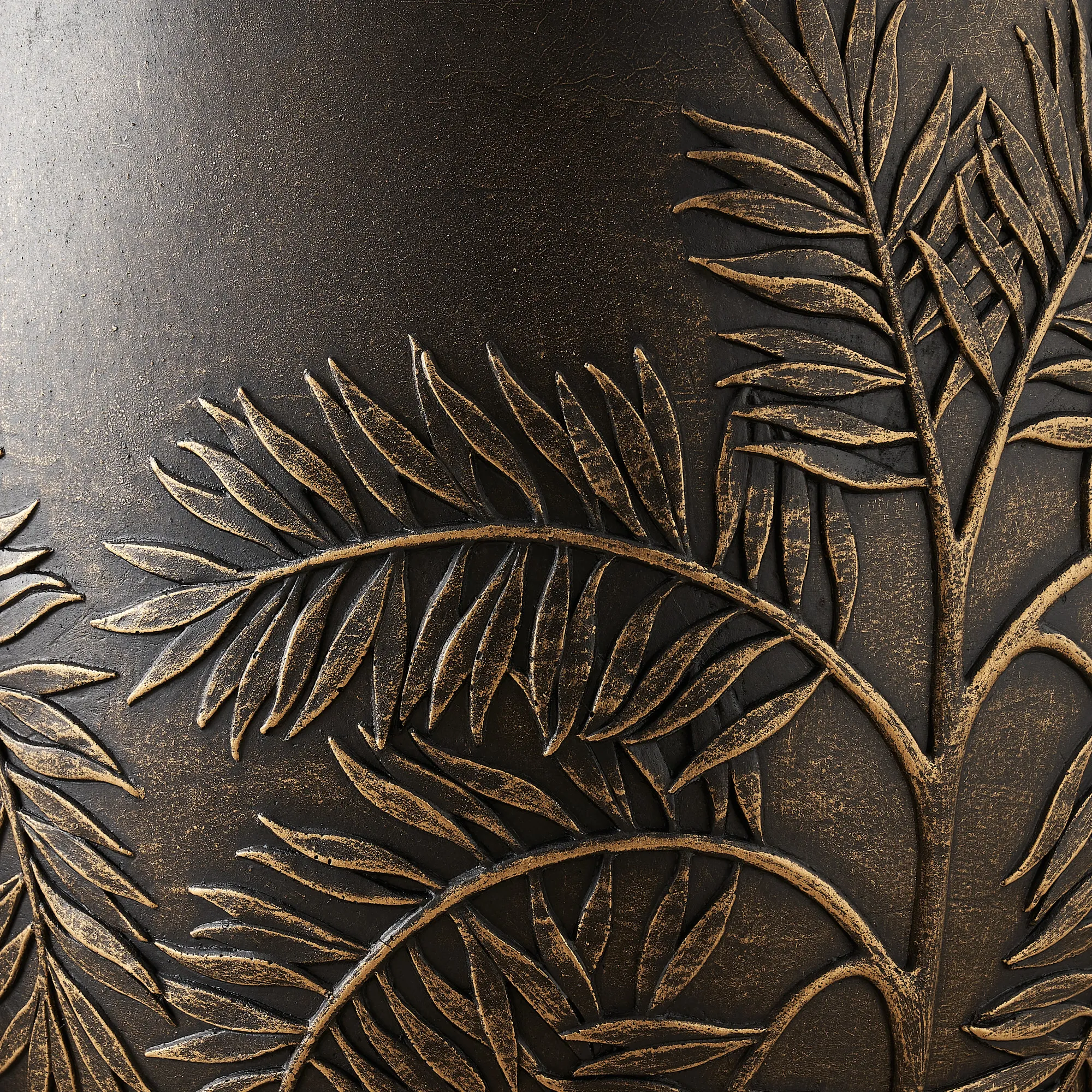Ahmaya Black and Gold Fibre Clay Planter - Set of 2