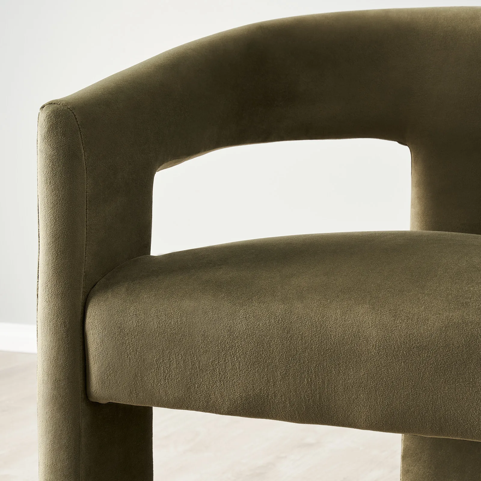 Sabrina II Olive Green Velvet Dining Chair