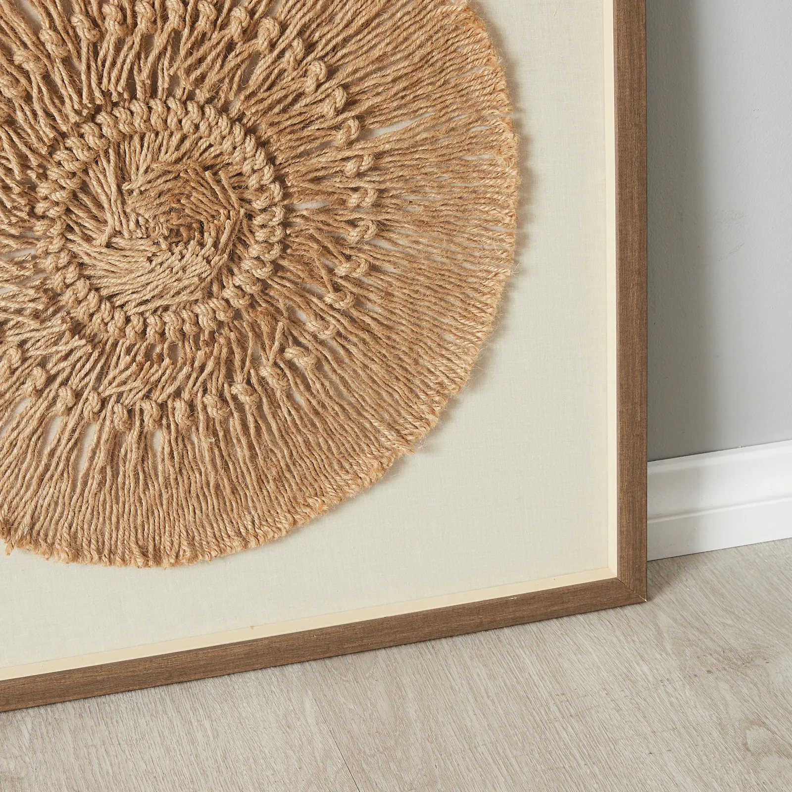 Cycles Hemp Rope Shadow Box with Light Brown Frame