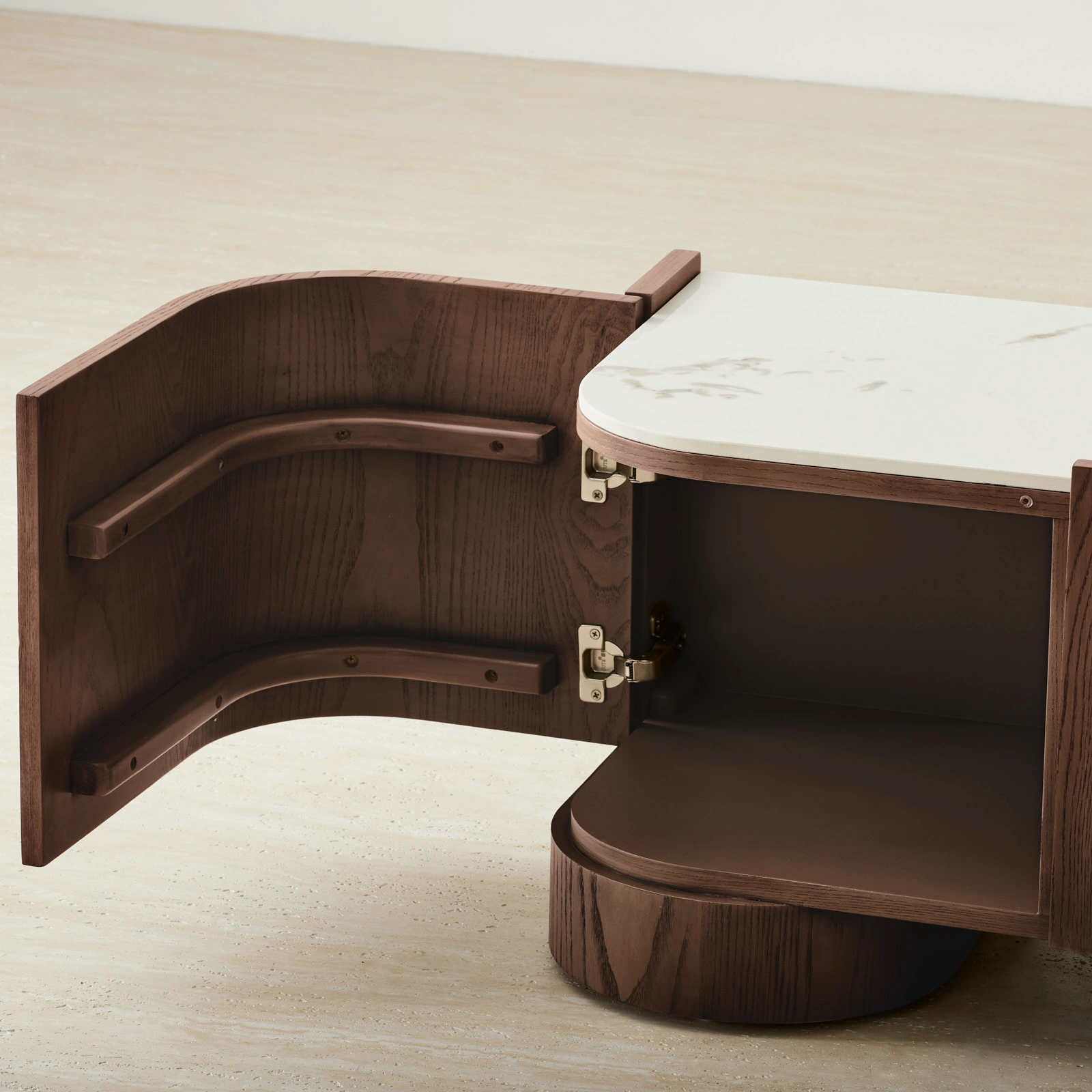 Terzetto Pandora Brown Sintered Stone TV Unit - Dark Brown