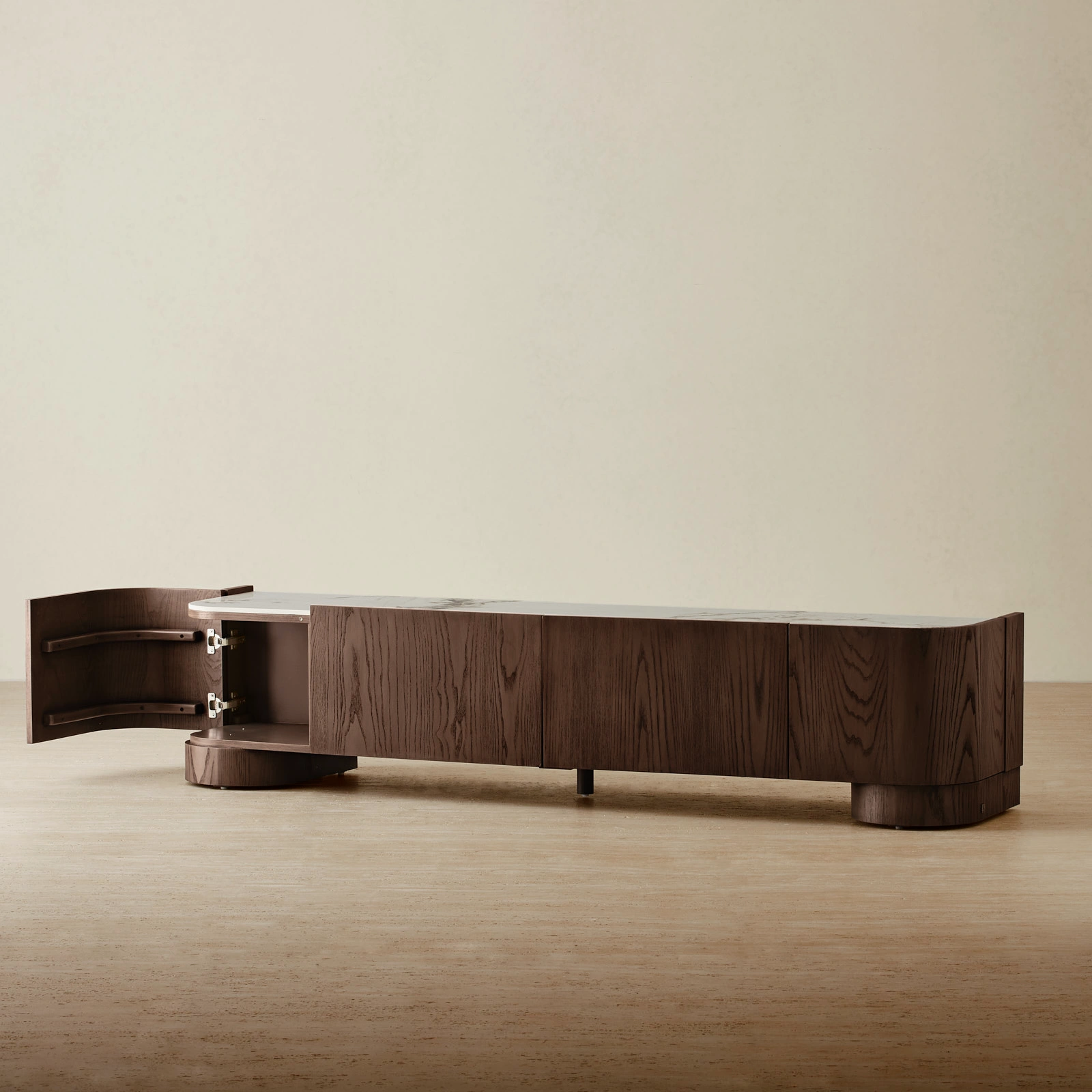 Terzetto Pandora Brown Sintered Stone TV Unit - Dark Brown