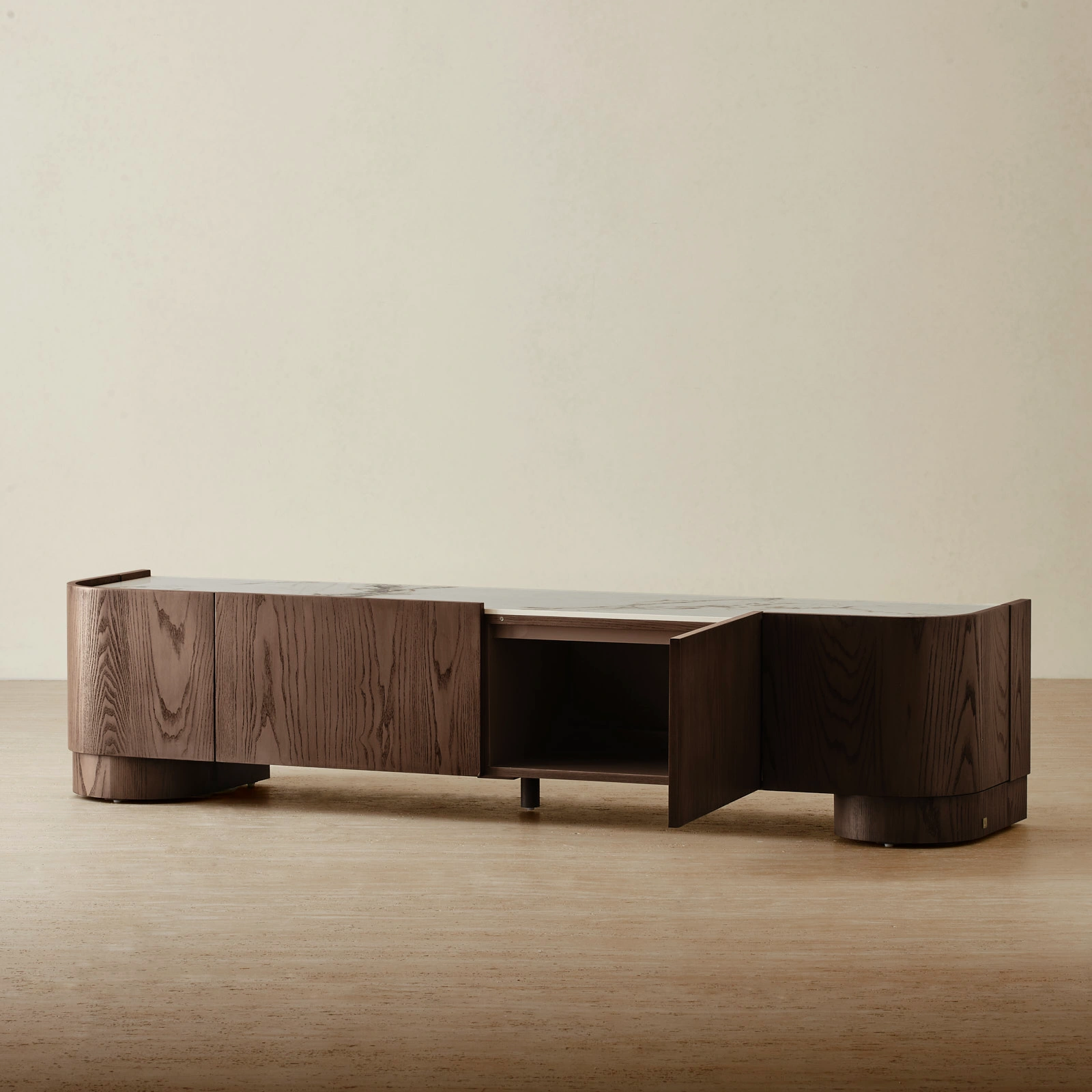 Terzetto Pandora Brown Sintered Stone TV Unit - Dark Brown