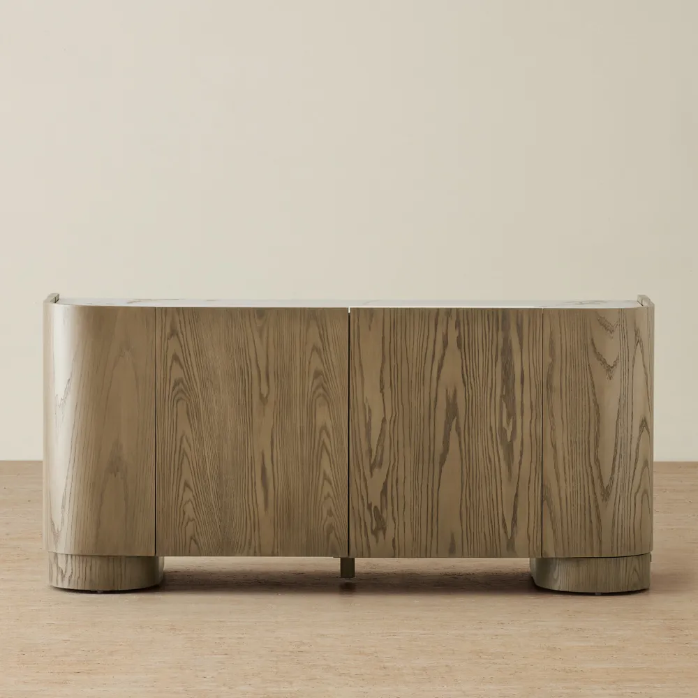 Terzetto Pandora Brown Sintered Stone 4-Door Sideboard - Medium Brown Wood