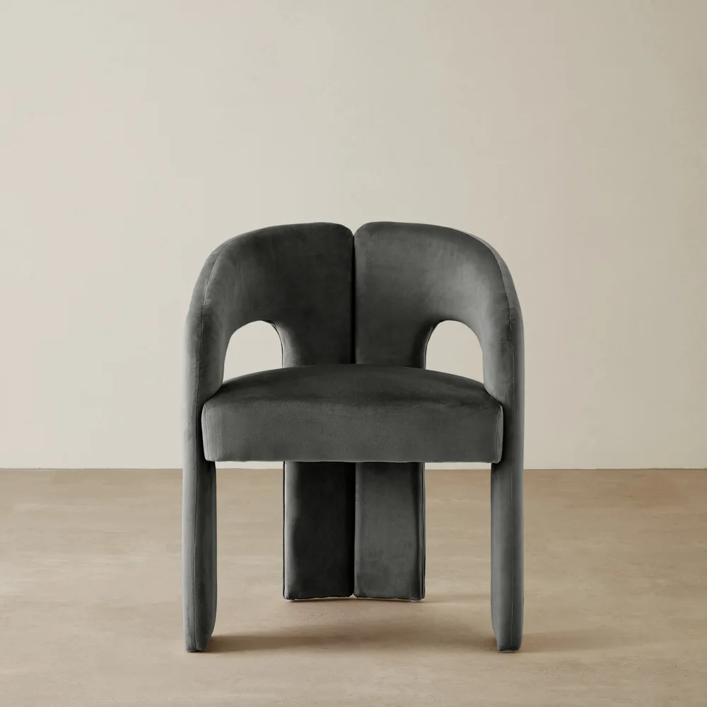 Delaney II Charcoal Velvet Dining Chair