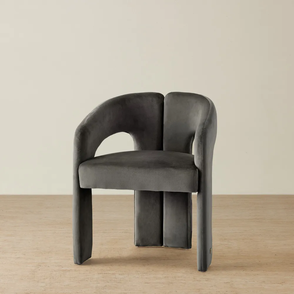 Delaney II Charcoal Velvet Dining Chair