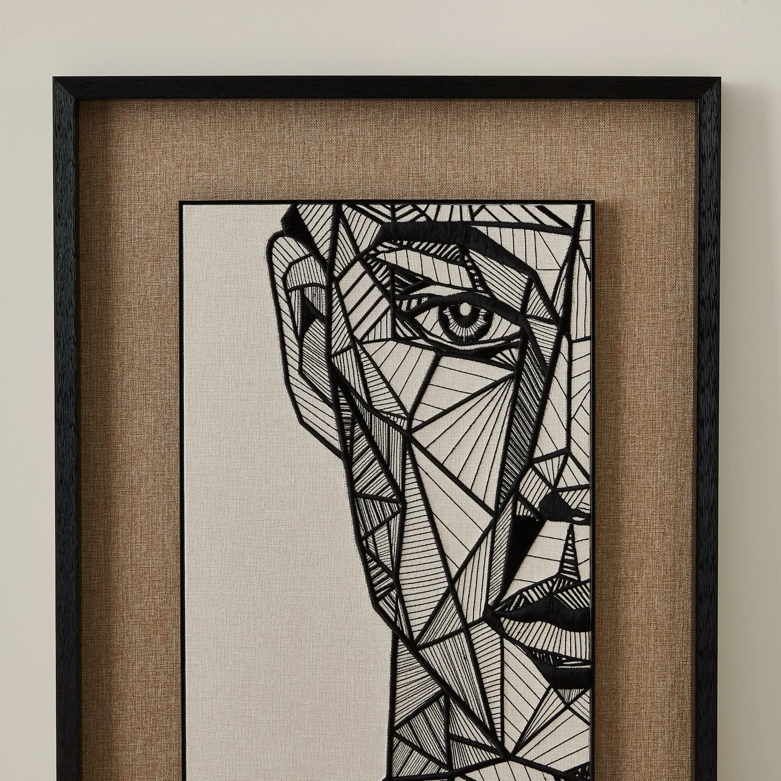 Male Geometric Figure Rectangle Shadow Box with Black PS