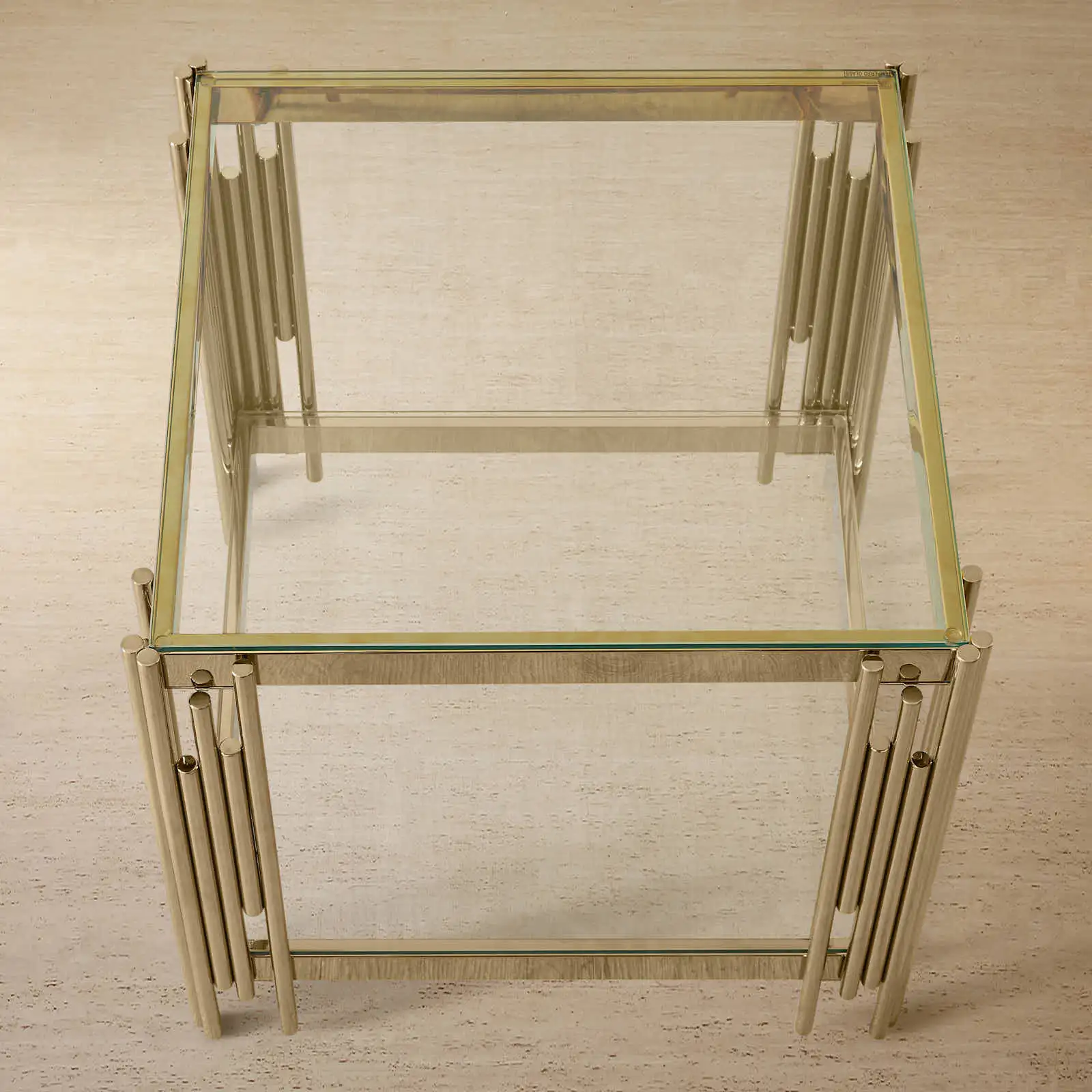 Lindsay Polished Champagne Gold Stainless Steel Side Table