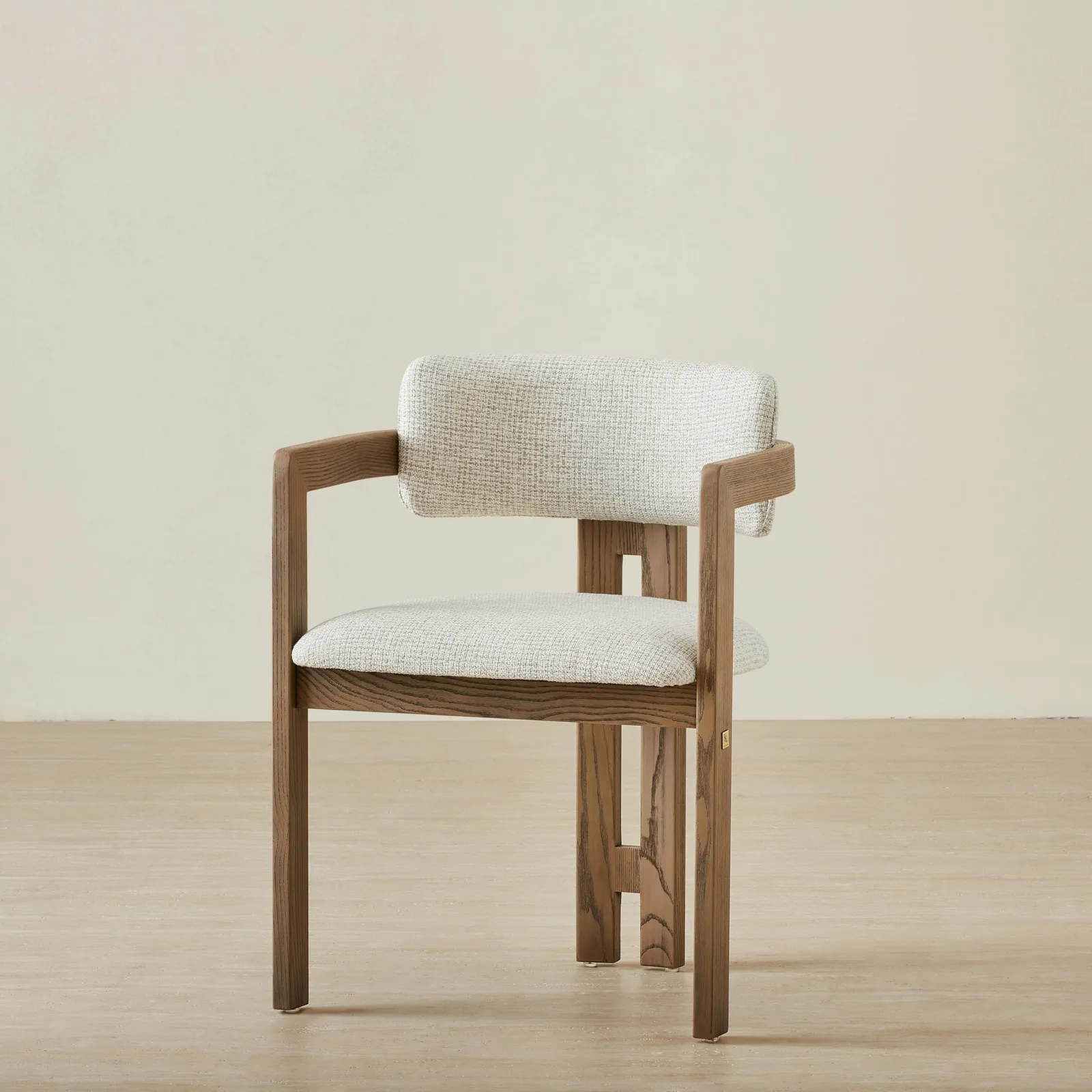 Desmond Dove Grey Fabric Dining Chair Medium Brown Ash Legs