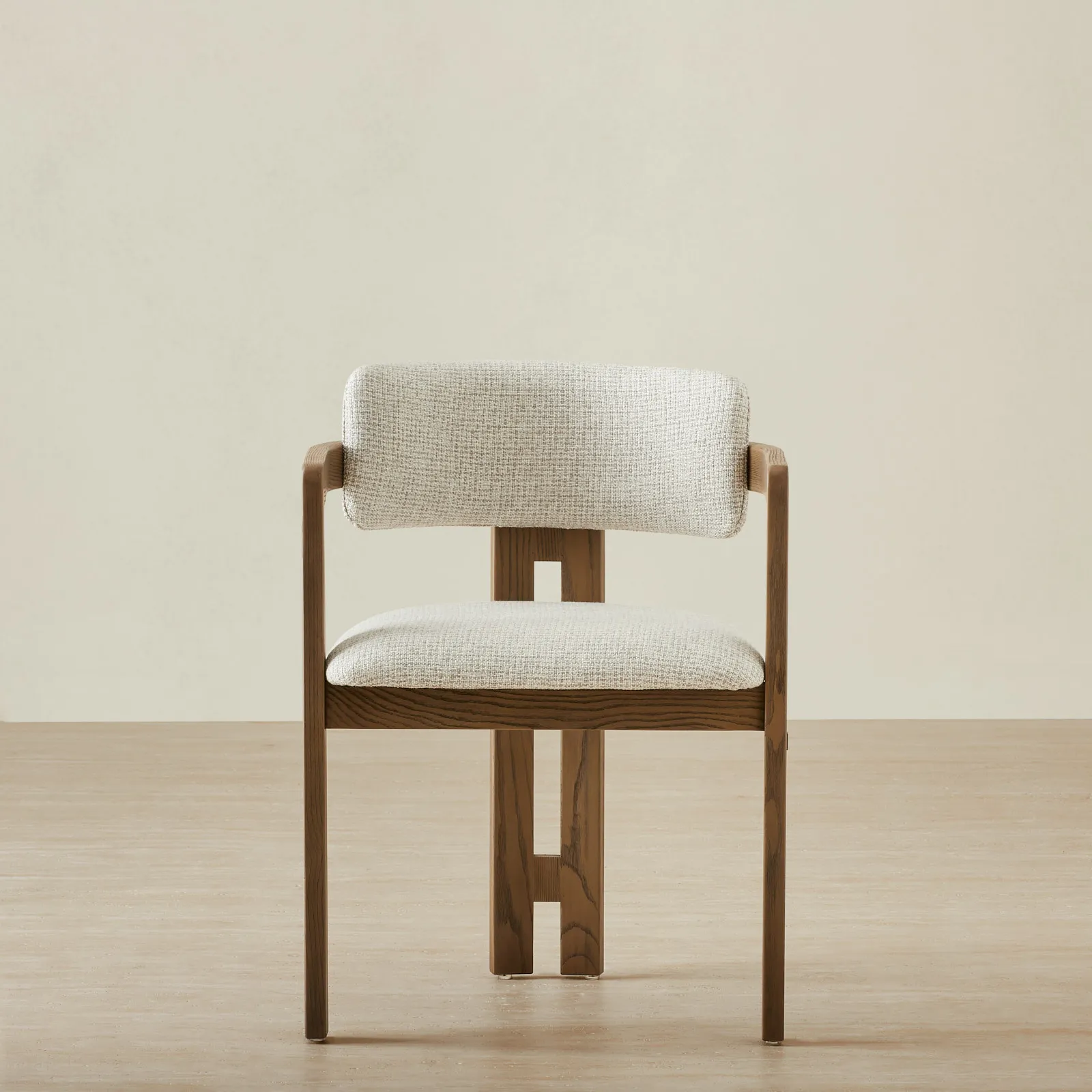 Desmond Dove Grey Fabric Dining Chair Medium Brown Ash Legs