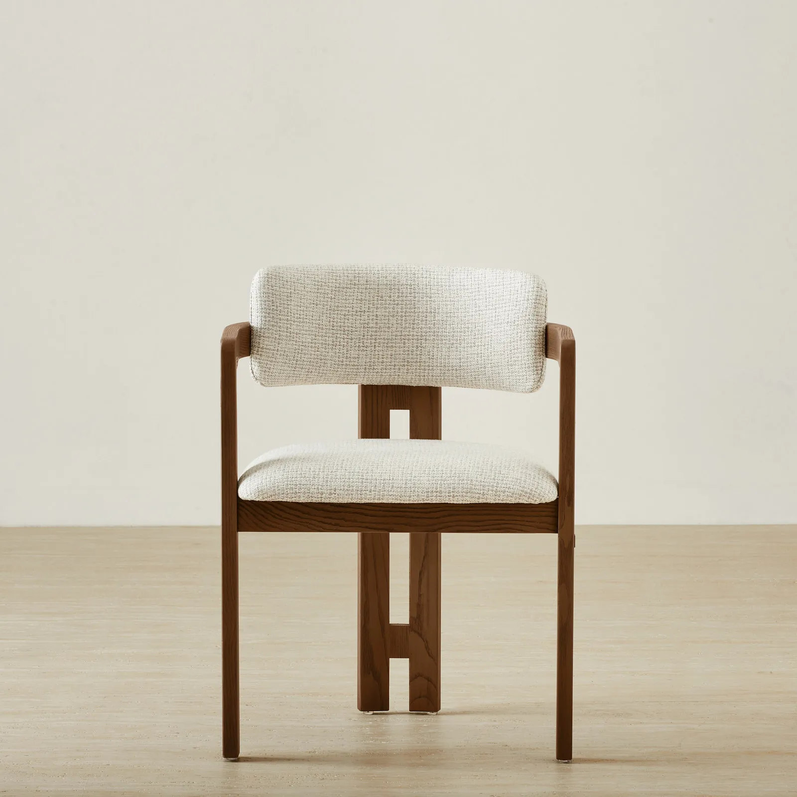 Desmond Dove Grey Fabric Dining Chair Dark Brown Ash Legs