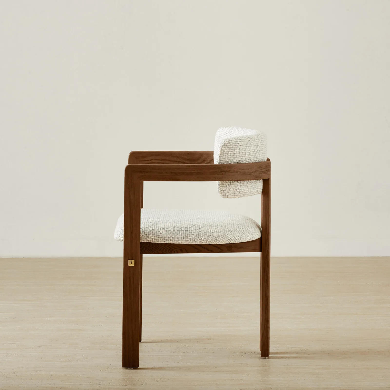 Desmond Dove Grey Fabric Dining Chair Dark Brown Ash Legs