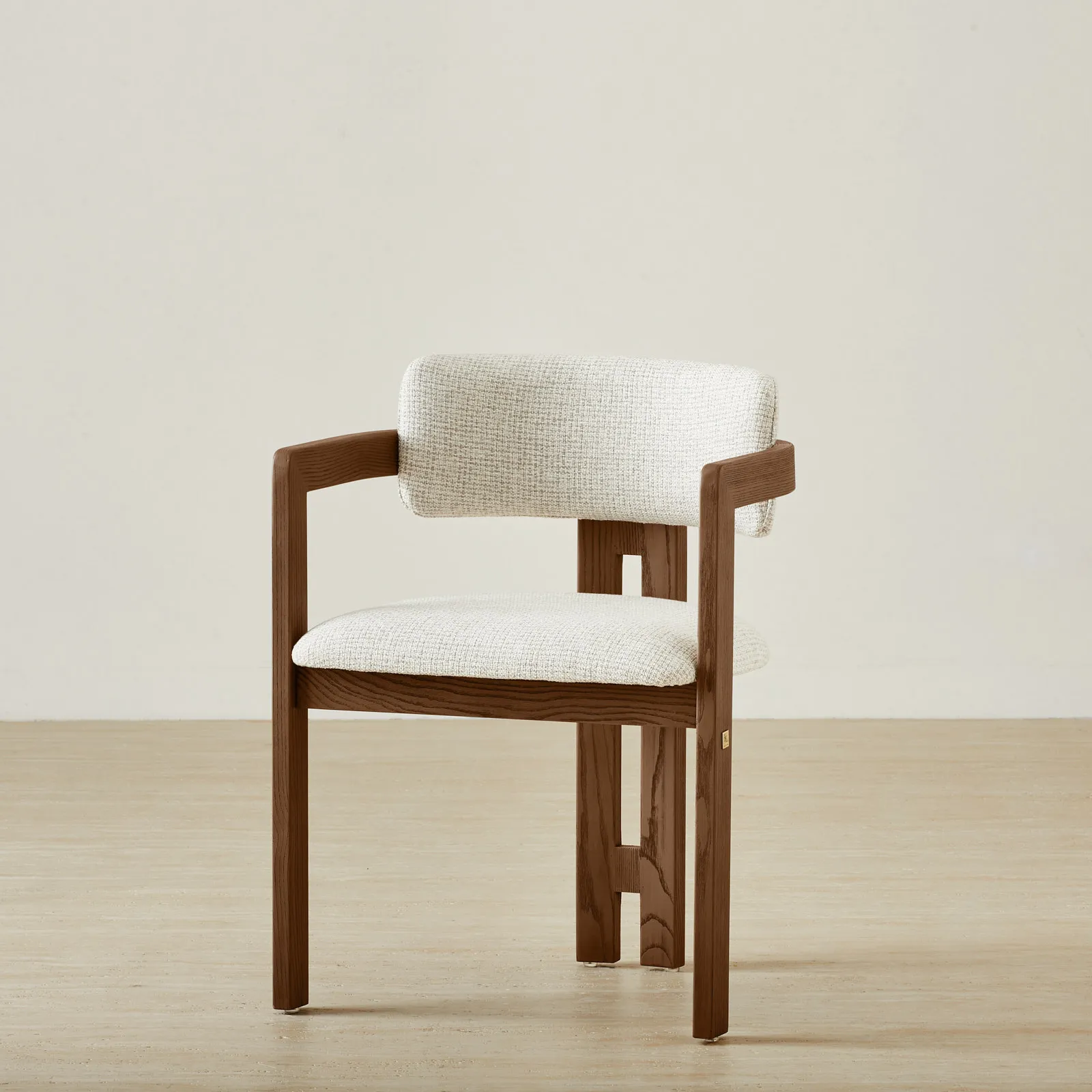 Desmond Dove Grey Fabric Dining Chair - Dark Brown Ash Legs