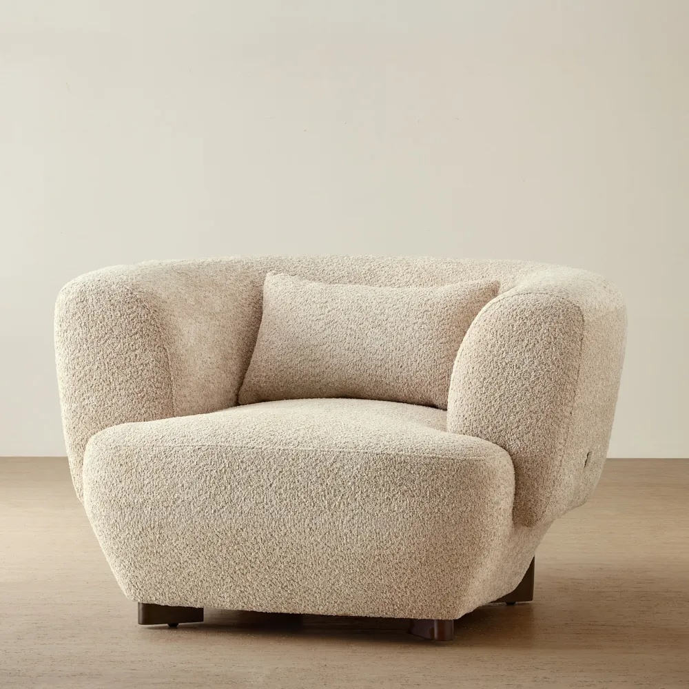 Antonella Mid Beige Woven Fabric Occasional Chair