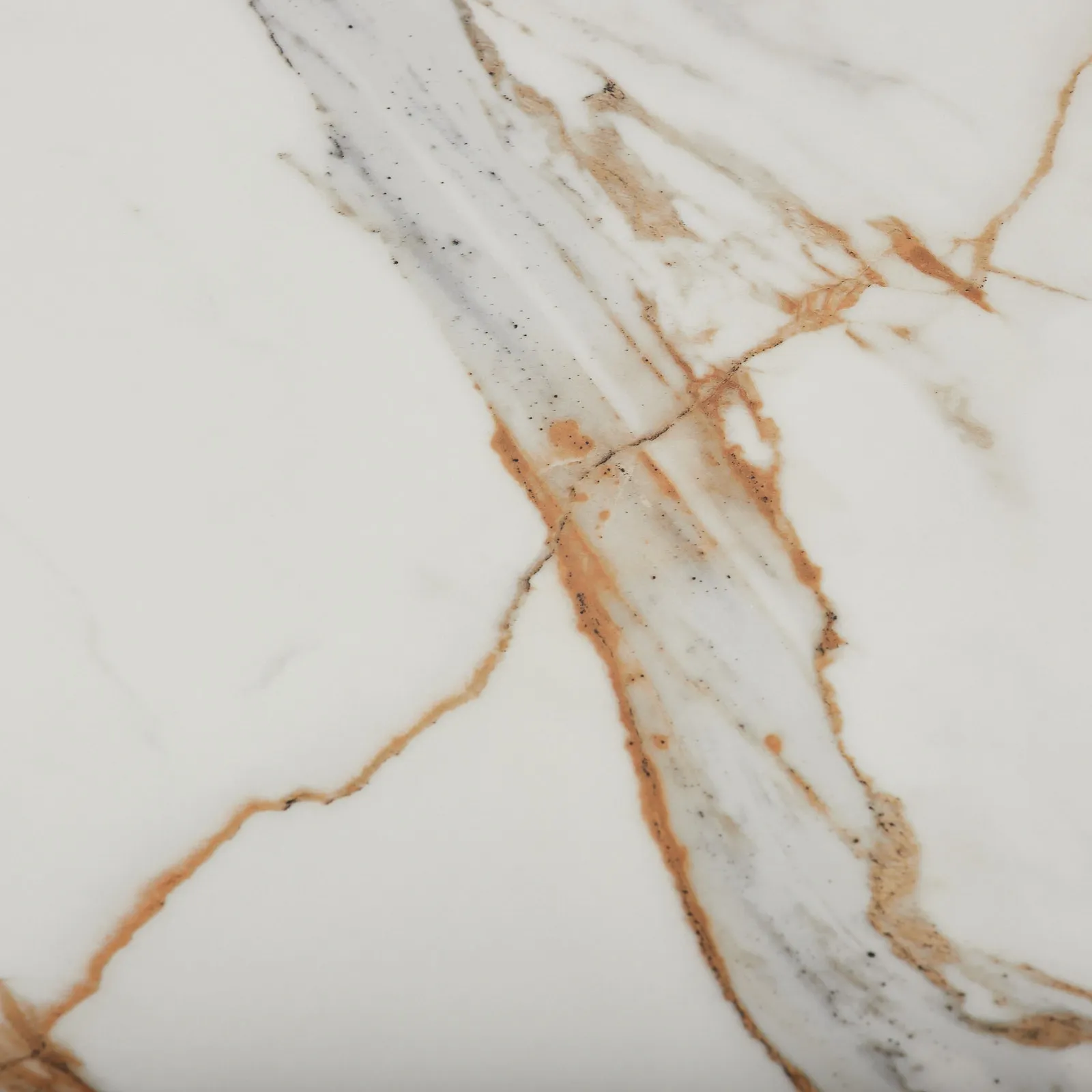 Sir Lionell Gliding White Sintered Stone Console Table - Walnut Brown Wooden Legs