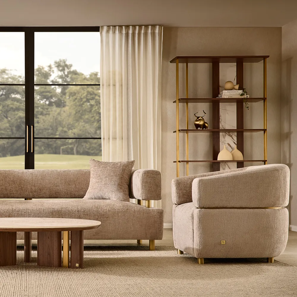 Sir Lionell Walnut Veneer Shelf