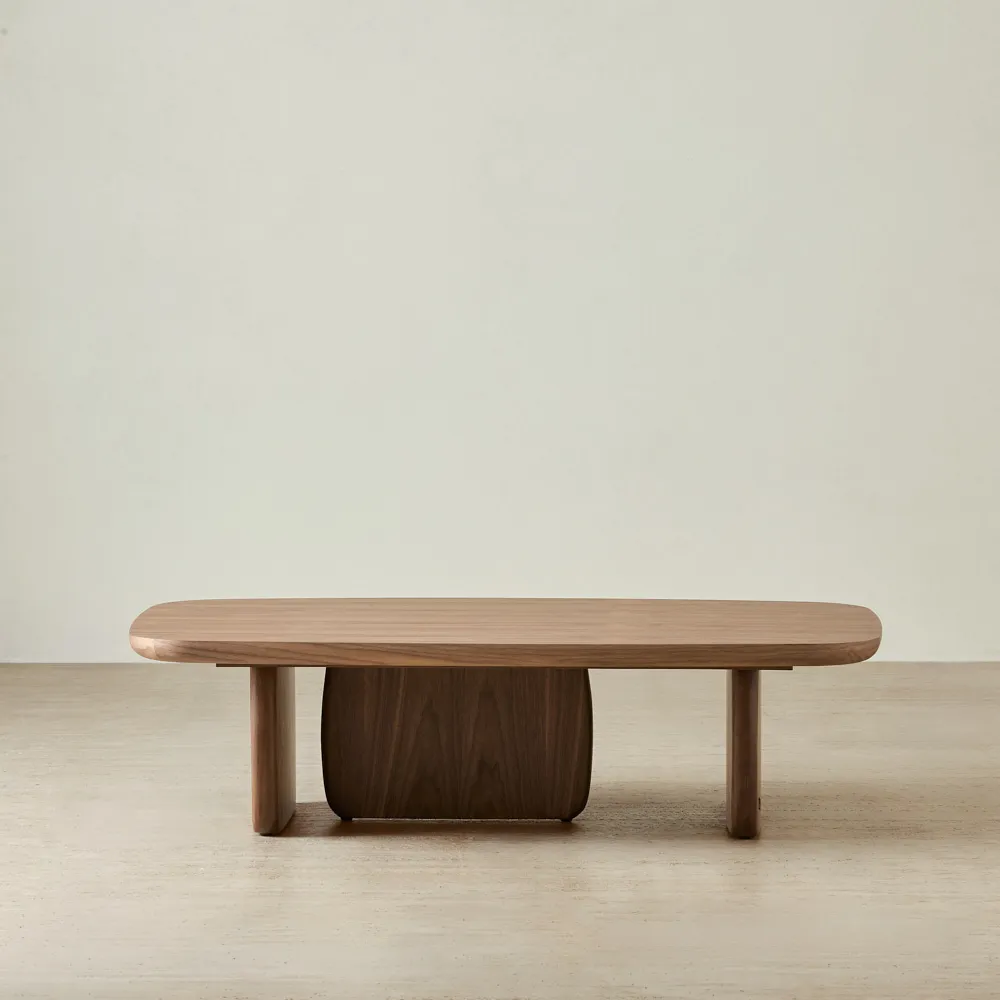 Sierra Walnut Brown Coffee Table - Wooden Top