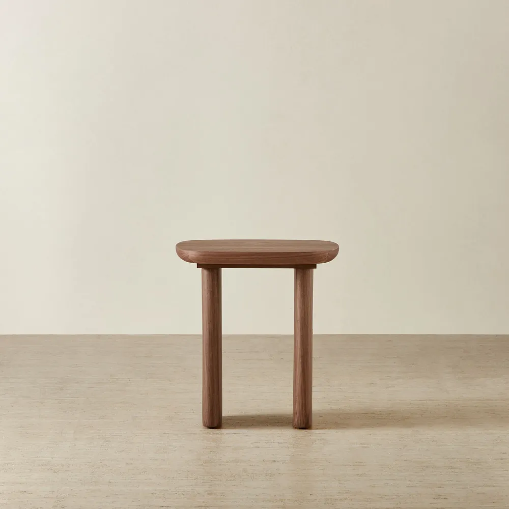 Sierra Walnut Brown Side Table - Wooden Top