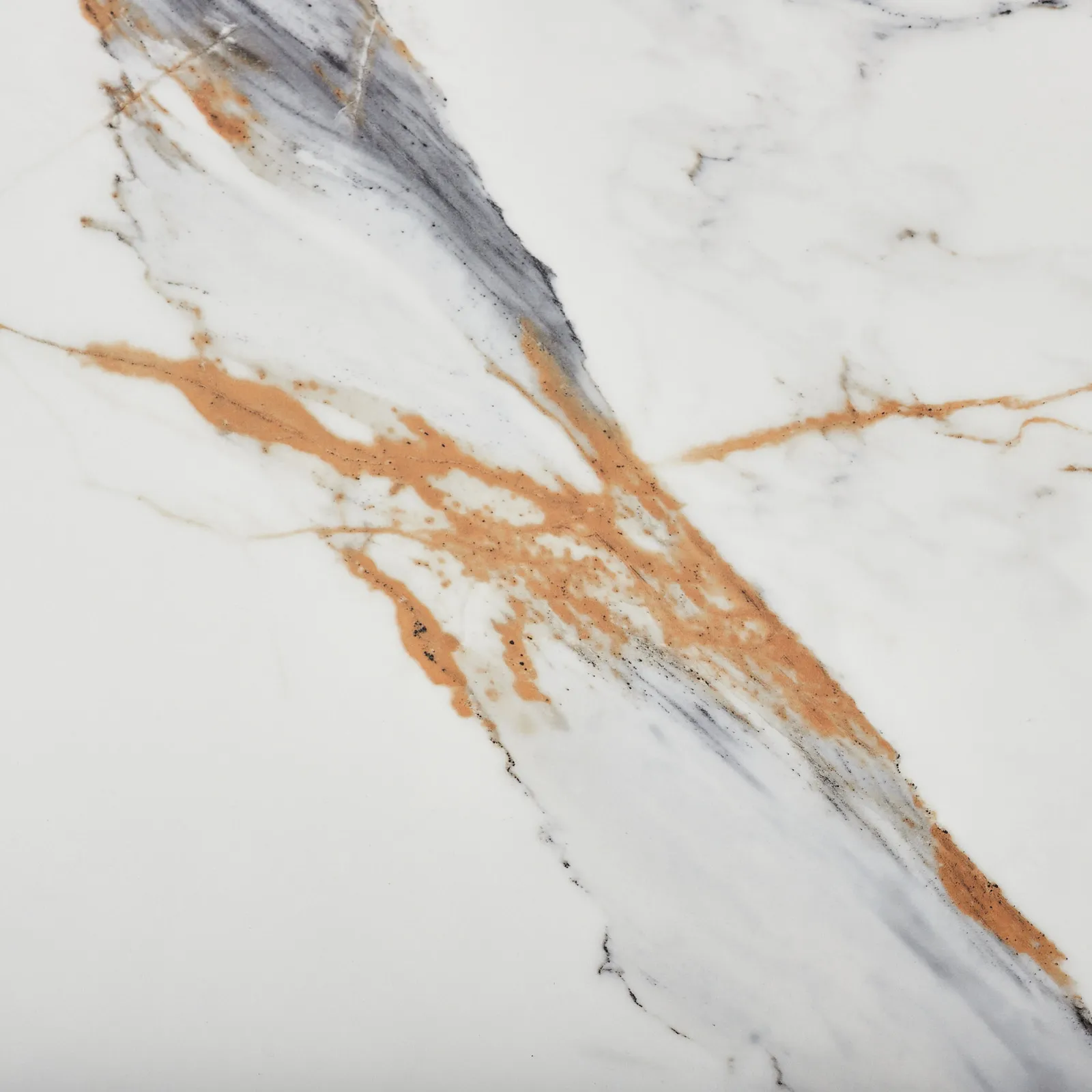 Sir Lionell II Gliding White Sintered Stone Rectangular Dining Table - Walnut Brown Wooden Legs 240x120cm