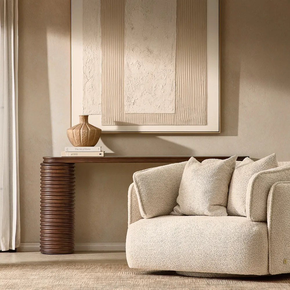 Marcela Mid Beige Woven Fabric Occasional Chair